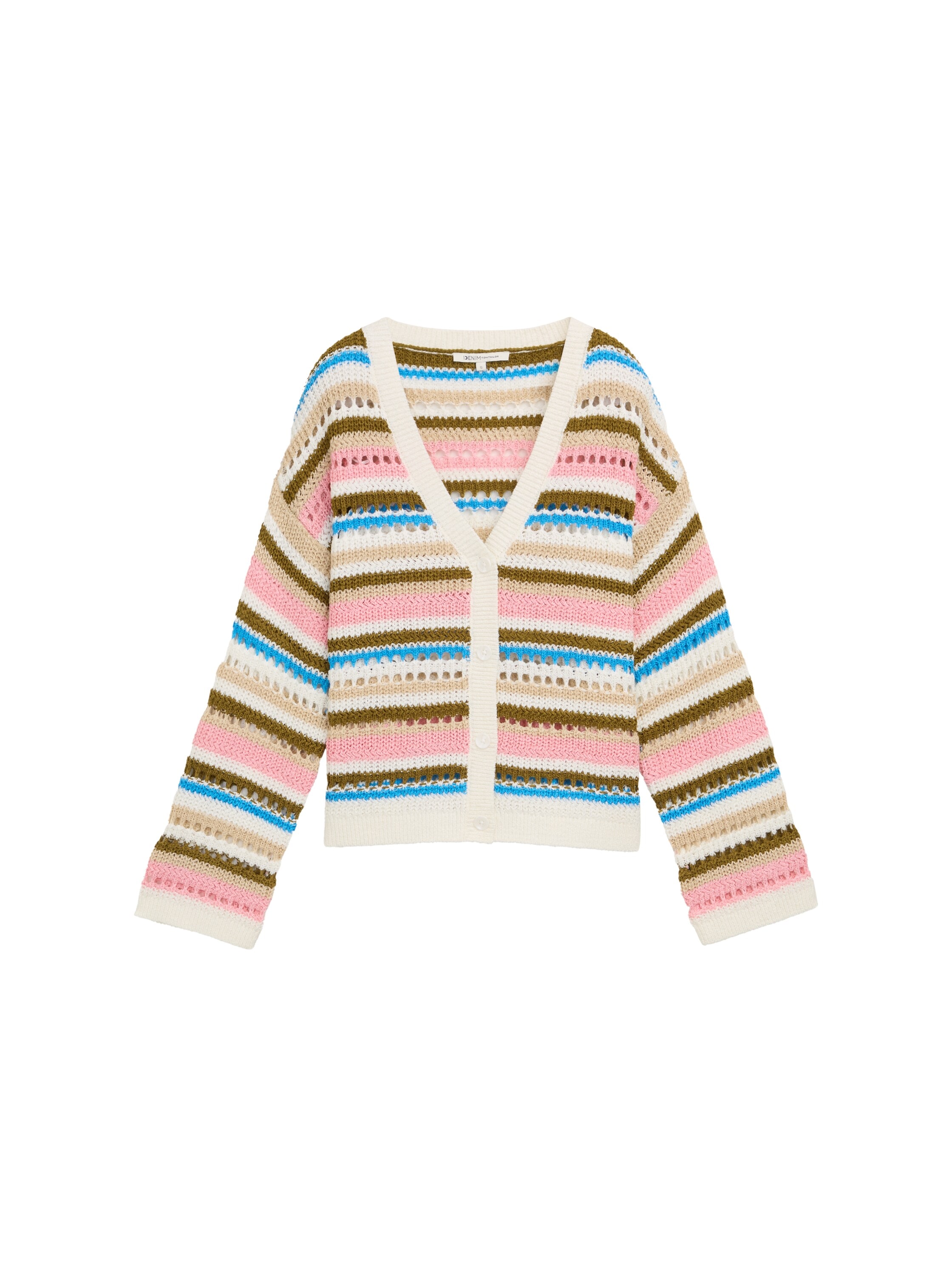 TOM TAILOR Denim Cardigan, mit Streifen Muster