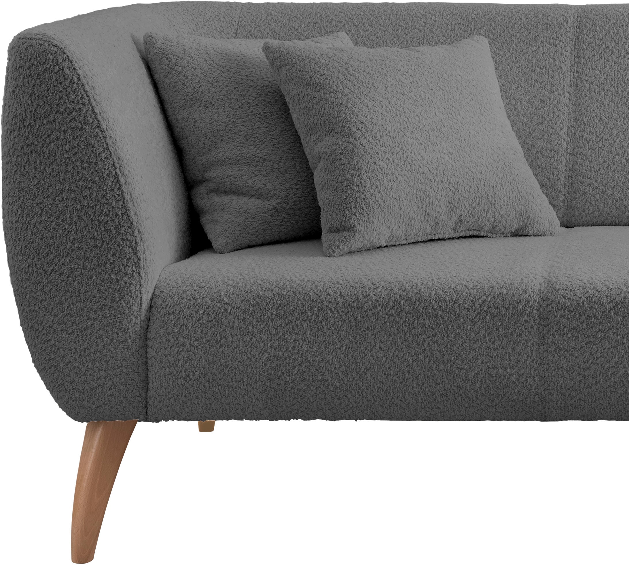 INOSIGN Ecksofa »Colori L-Form«, Holzfussfarbe wählbar, inkl. 4x Zierkissen
