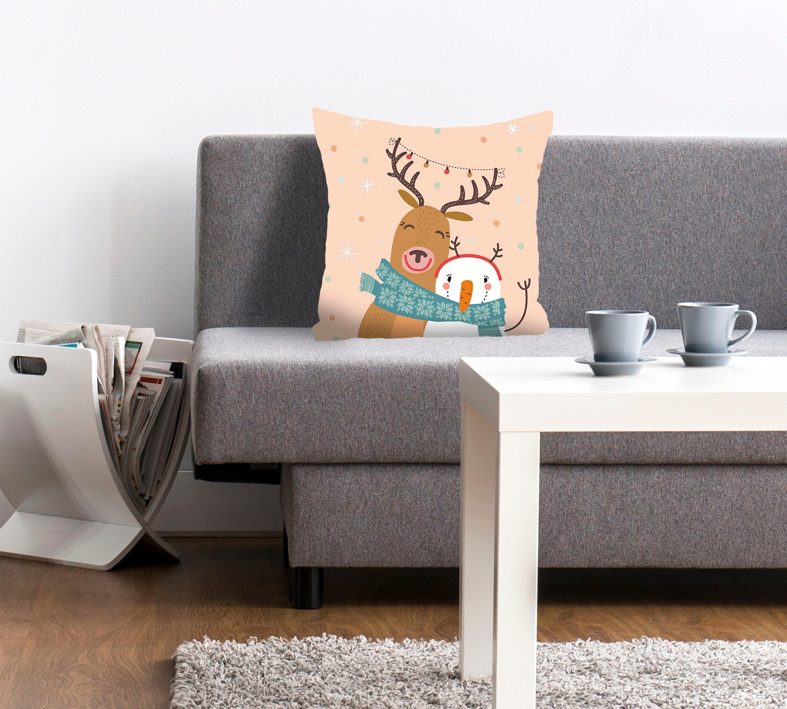 Image of queence Dekokissen "Noel" mit einem Rentier und Schneemann