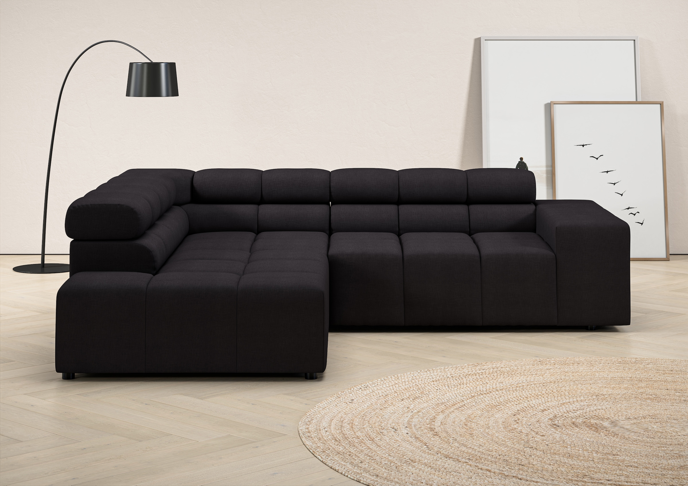 Image of Home affaire Ecksofa "Ancona, Ecksofa, incl. Kopfteilverstellung, Breite 249 cm, L-Form" wahlweise motorische Sitztiefenverstellung, B/T(H: 249/215/70 cm