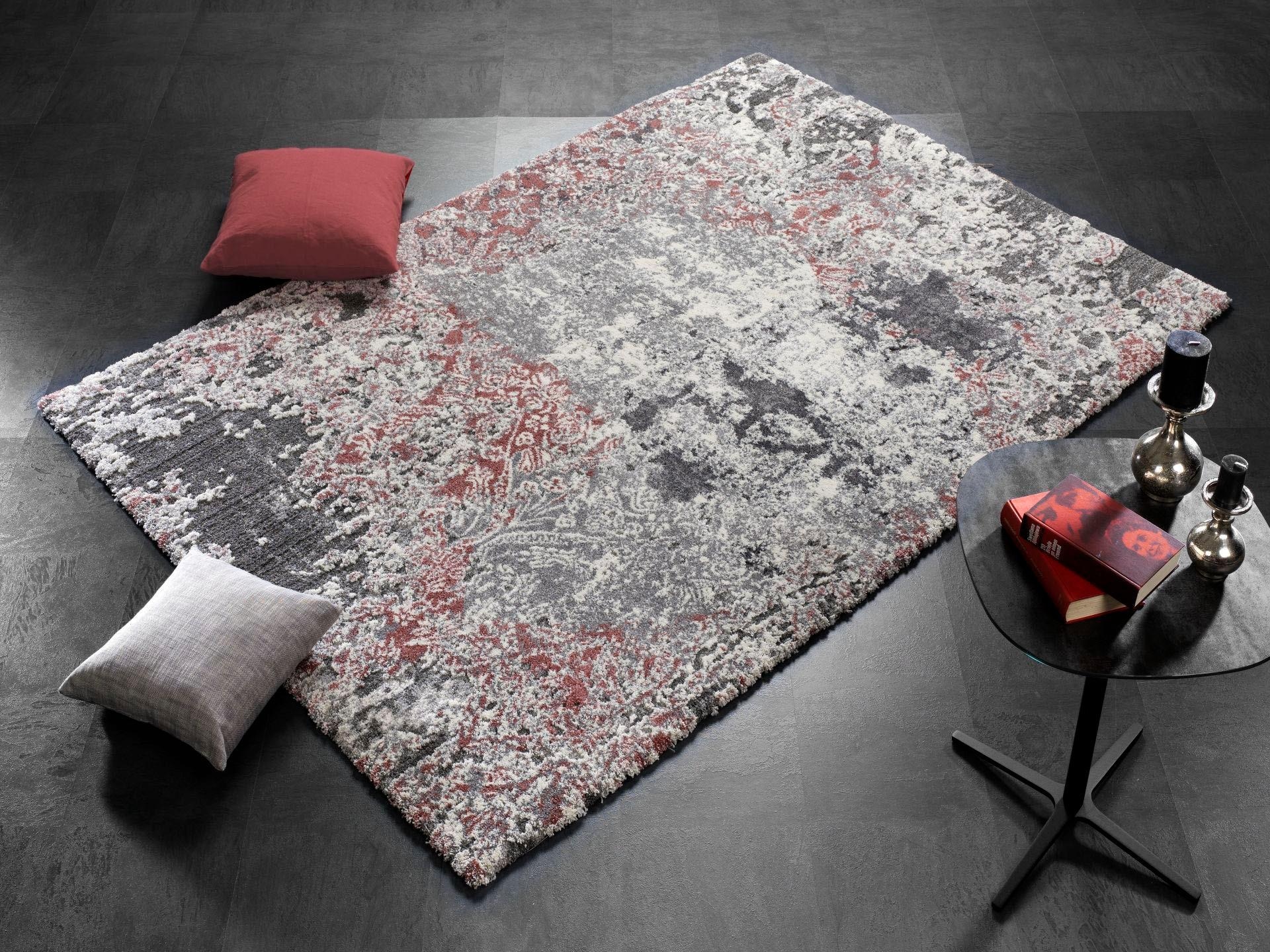 Image of OCI DIE TEPPICHMARKE Teppich "JUWEL DRAMATICA" rechteckig 20 mm Höhe Kurzflor, Wohnzimmer, Marmor Optik, Hoch Tief Effekt