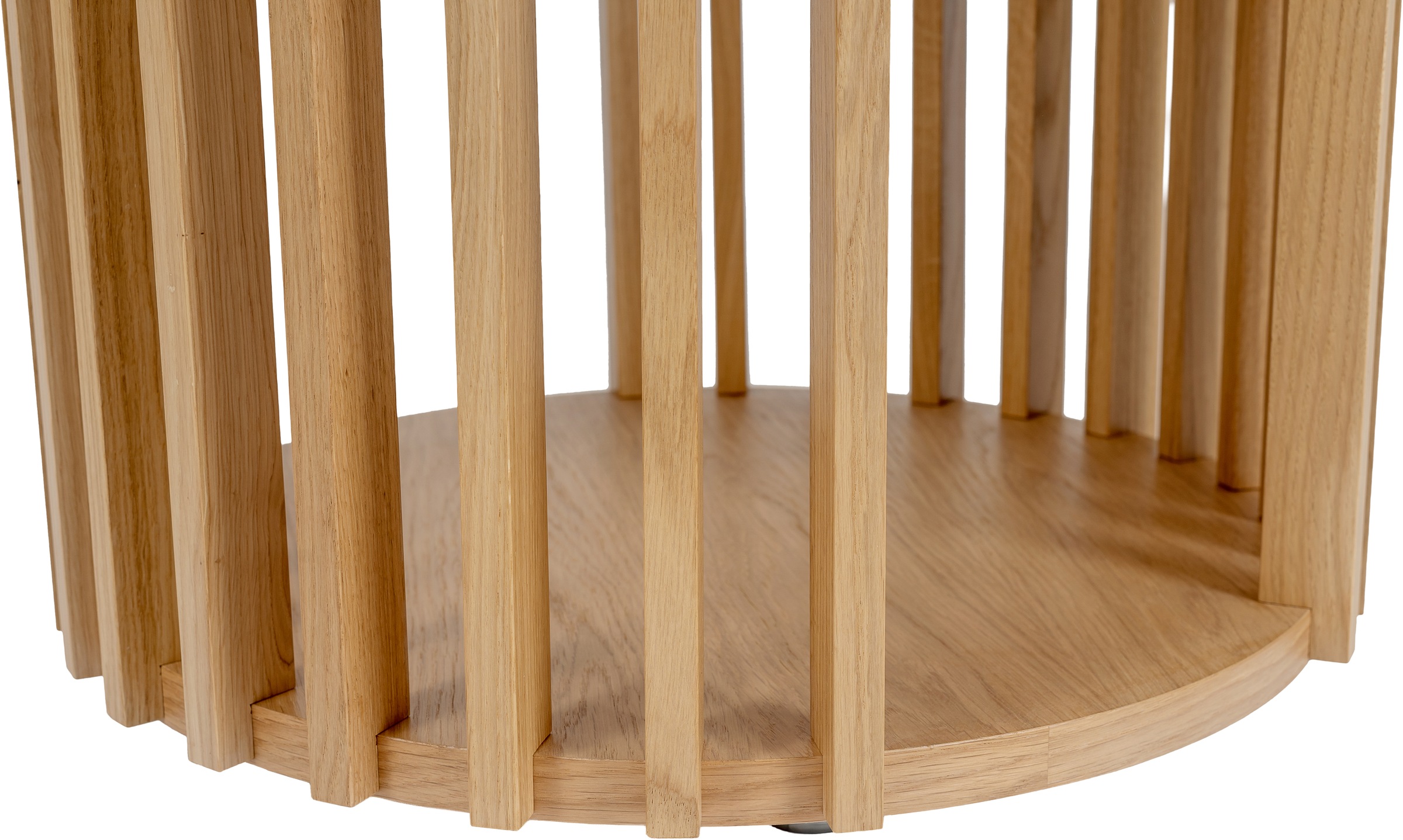 Woodman Beistelltisch »Drum, Breite/Tiefe/Höhe: 53/53/58 cm«, Holzfurnier aus Eiche, Sprossen aus massiver Eiche
