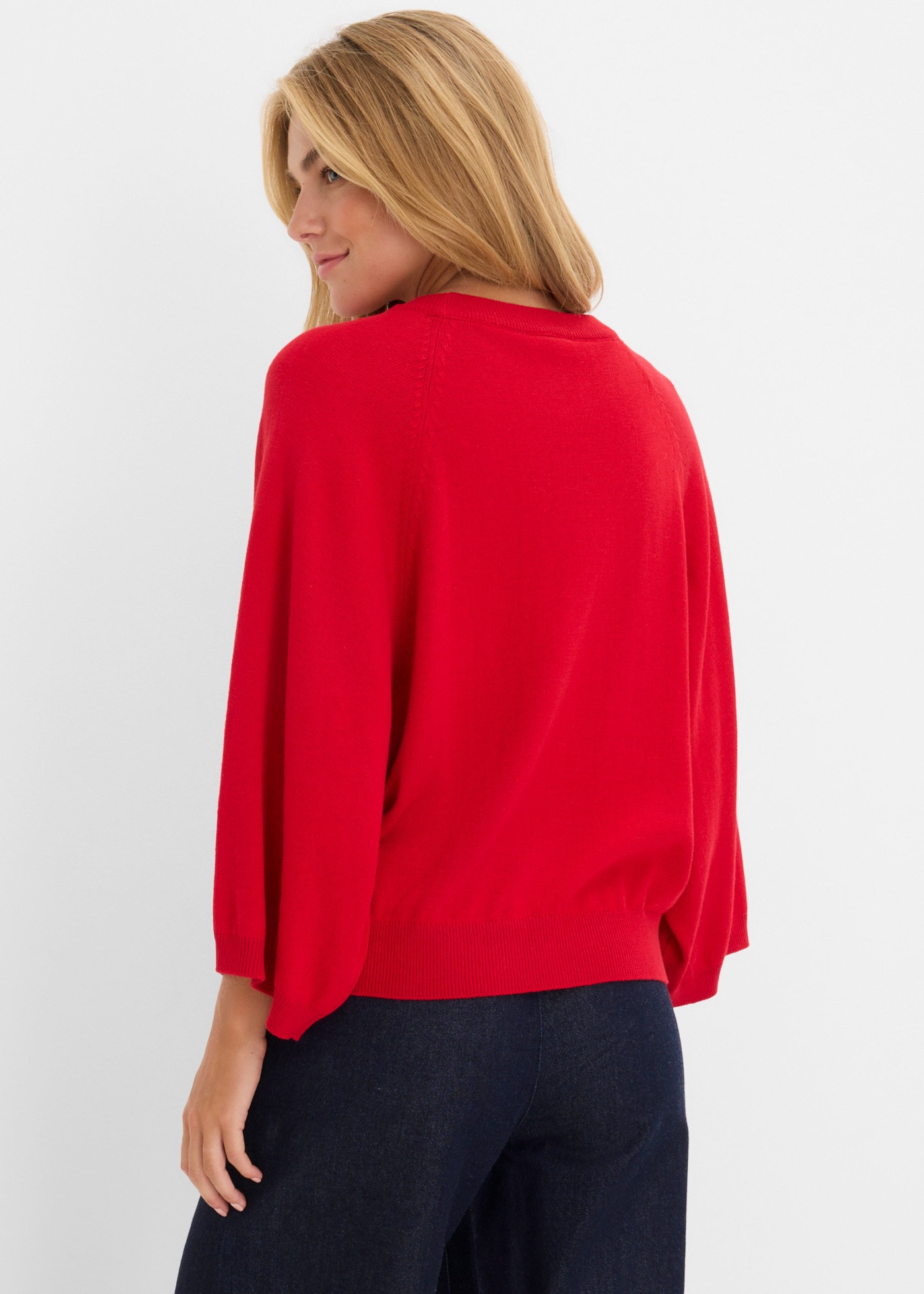 bonprix Strickpullover im Oversize-Schnitt, mit 3/4-Ärmeln, eleganter Stil