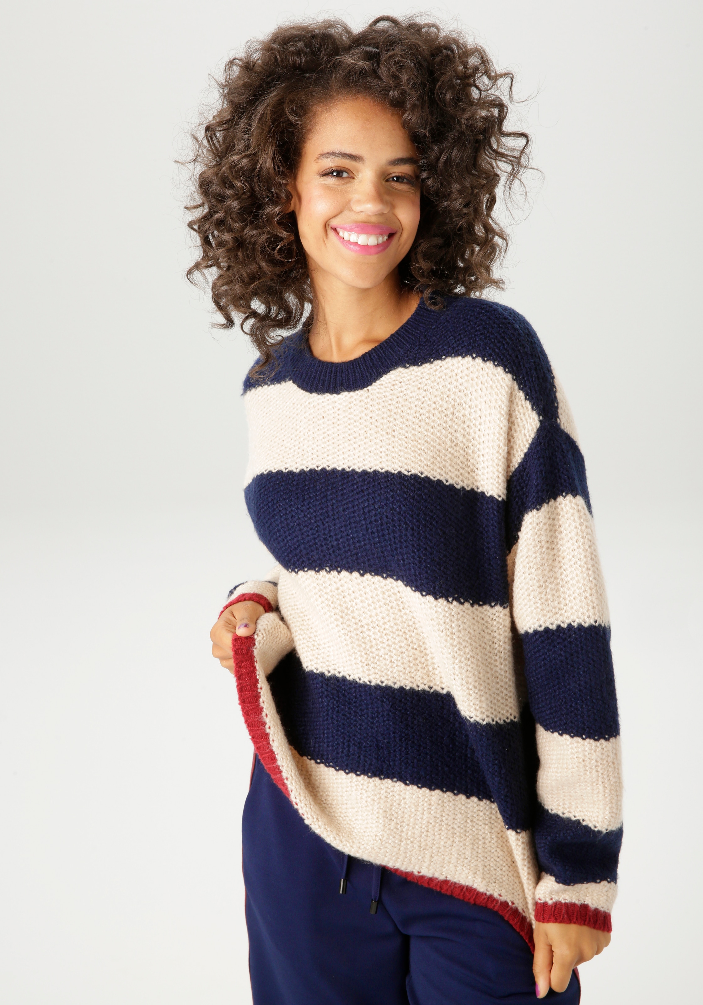 Image of Aniston CASUAL Strickpullover mit breiten Streifen