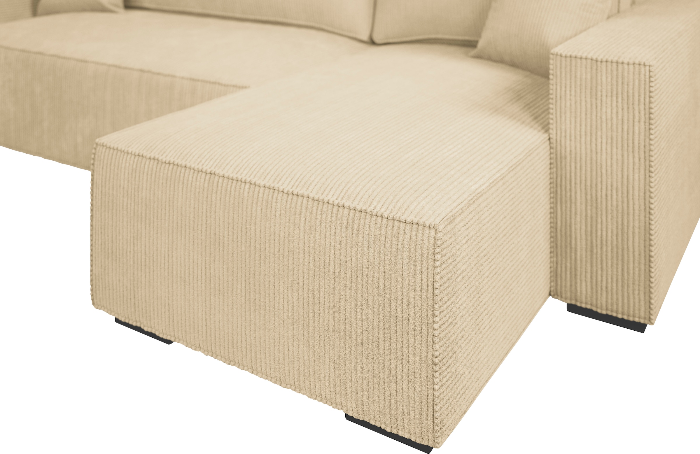 INOSIGN Ecksofa »Wylie«, Cord, Recamiere beidseitig montierbar, mit Bettfunktion und Bettkasten