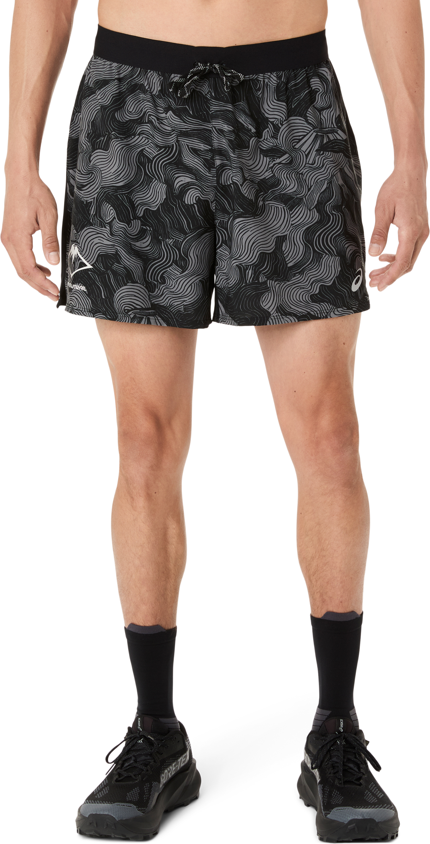 Image of Asics Laufshorts "FUJITRAIL ALL OVER PRINT 5IN SHORT" ACTIBREEZE™ Technologie, Atmungsaktiv, Reflektierend