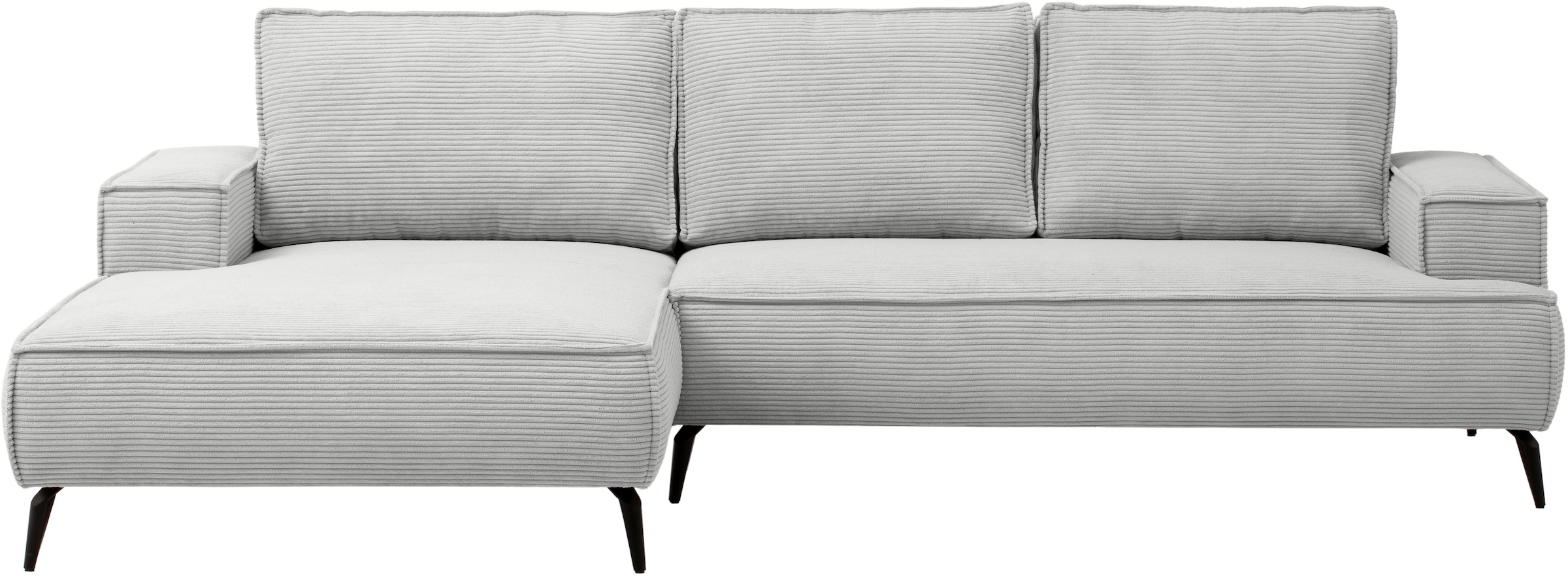 andas Ecksofa »TVINNU, L-Form in Cord, Sofa«, wahlweise Recamiere rechts/links, schwarze Füsse, bequemer Sitzkomfort