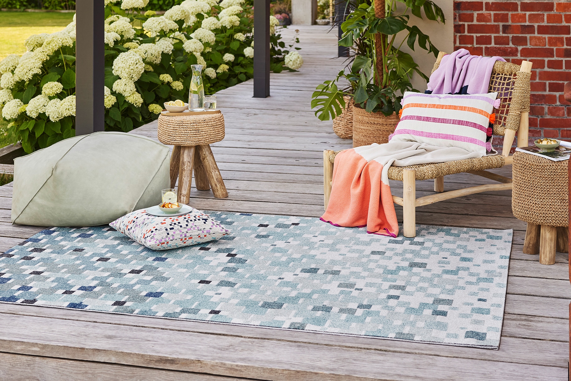In-und »Pacific, maintenant im pflegeleicht, Wohnzimmer Mosaik-Muster, ideal Outdoor Terrasse, rechteckig, Esprit für Teppich geeignet«, Küche,