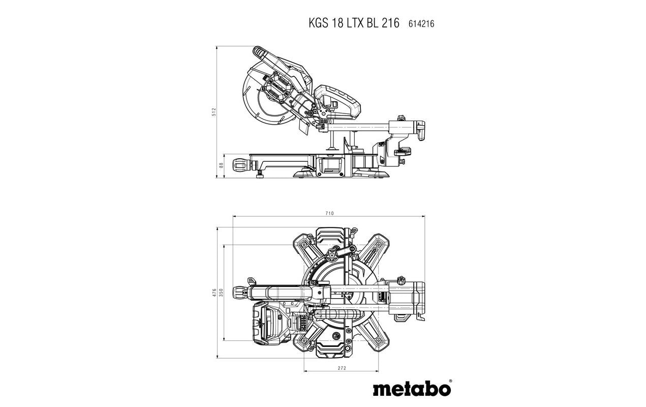 metabo Akku-Kapp-Gehrungssäge »KGS 18 LTX BL 216 Kit«