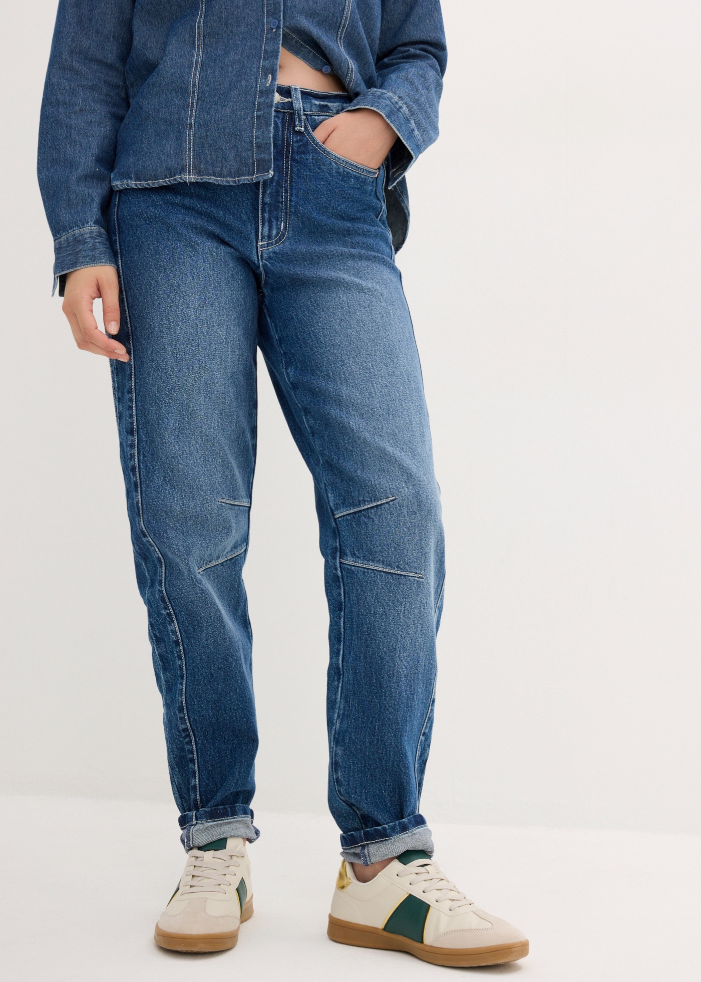Image of bonprix Mom-Jeans mit hohem Bund, Loose Fit, im Casual-Stil