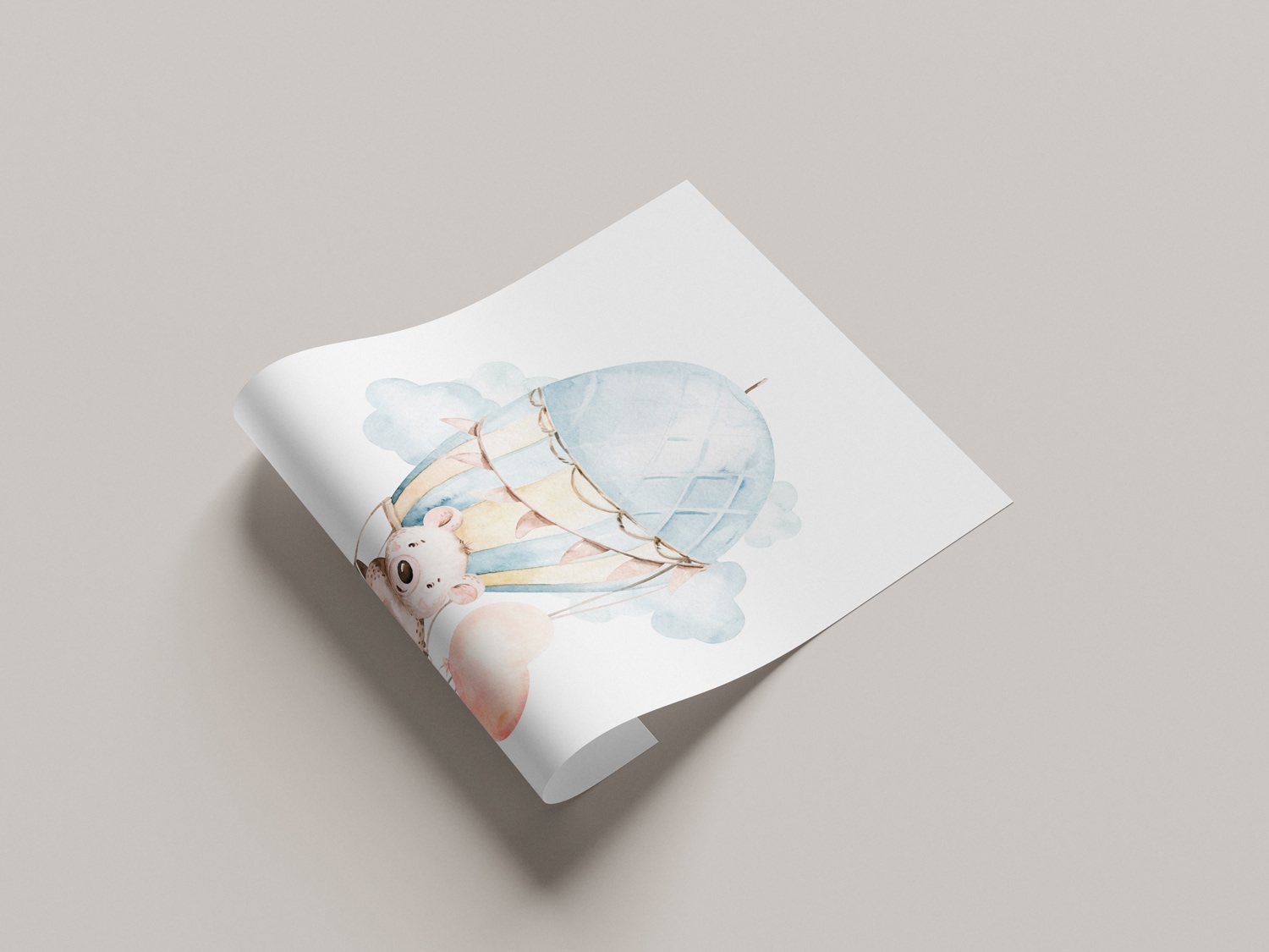 Lüttenhütt Bild mit Rahmen »oder Poster, Koala mit Herz im Heissluftballon« Ballonfahren | Bär | Fantasy | Heissluftballon | Koala | Tiere 1 Stk. tlg. HD Premium Druck