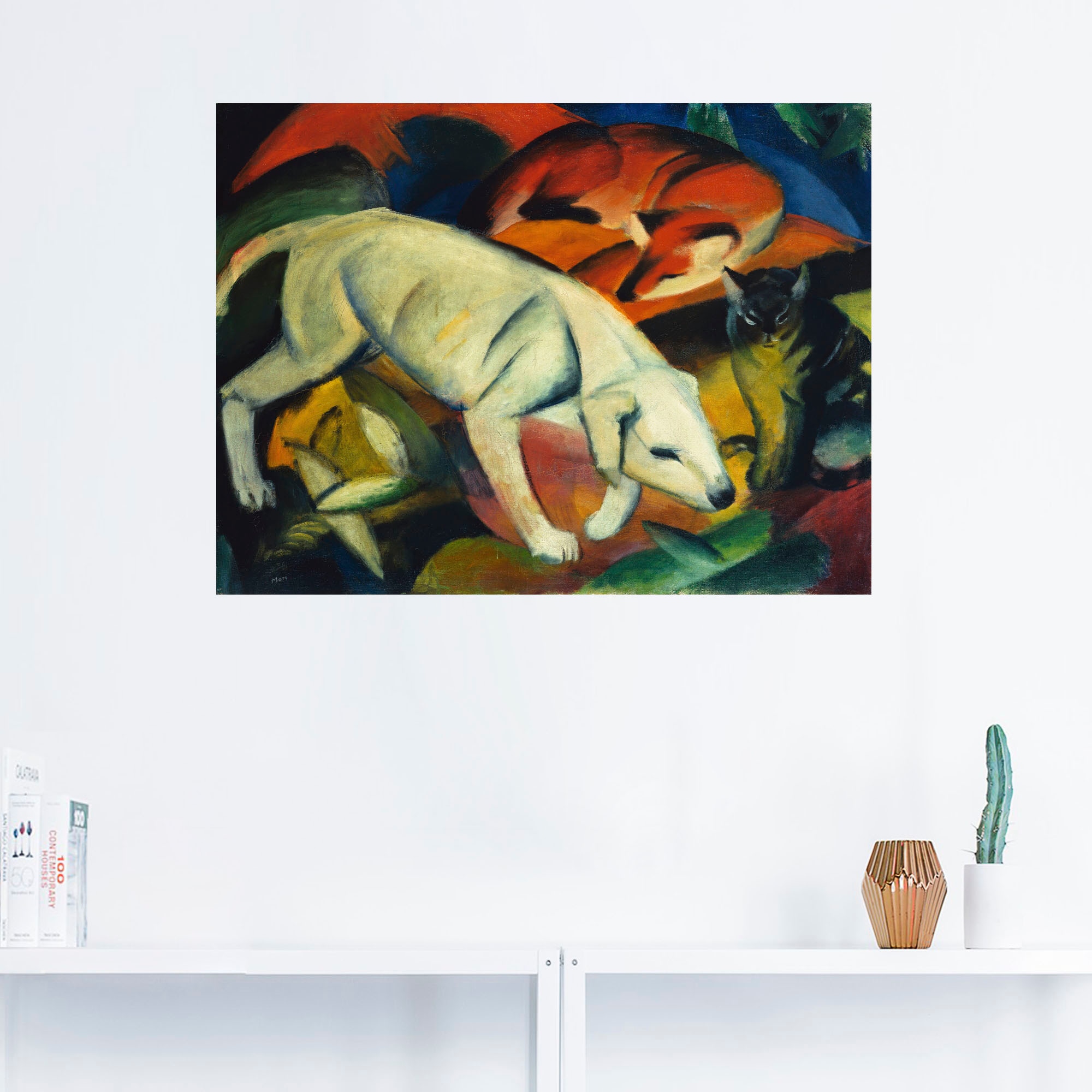 Artland Wandbild »Drei Tiere (Hund Fuchs und Katze). 1912«, Haustiere, (1 St.), als Leinwandbild, Wandaufkleber in verschied. Grössen