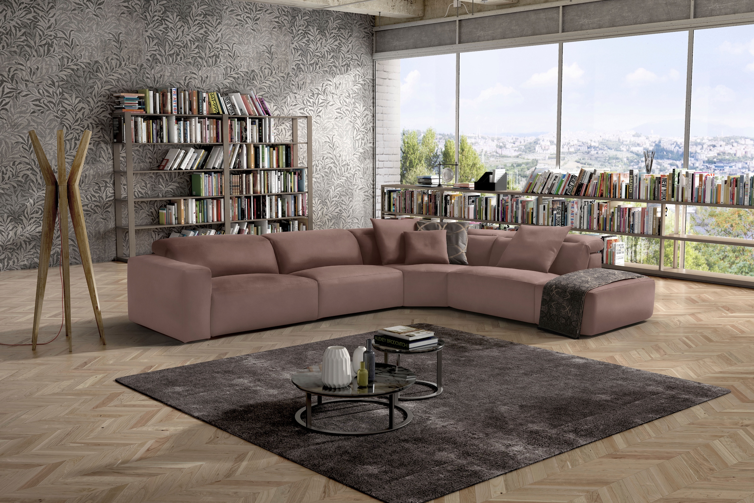 Egoitaliano Ecksofa »Beverly, extravangantes Designsofa mit erstklassigem Sitzkomfort«, wahlweise mit elektrischer Relaxfunktion, Kopfteilverstellung