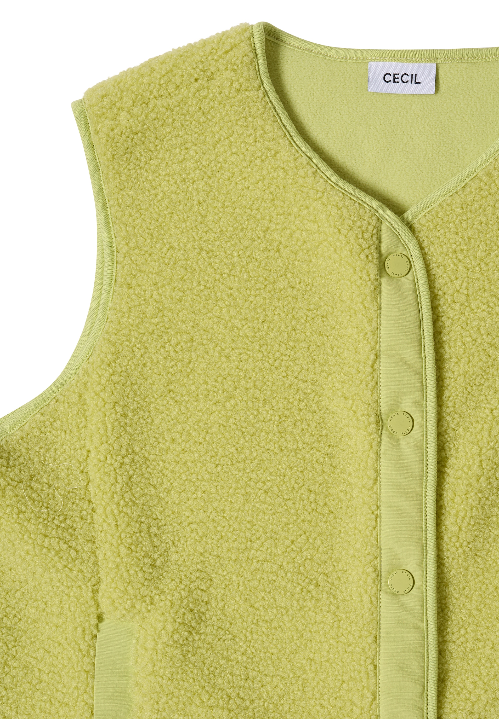 Cecil Gilet en peluche Détails softshell, encolure en V, uni