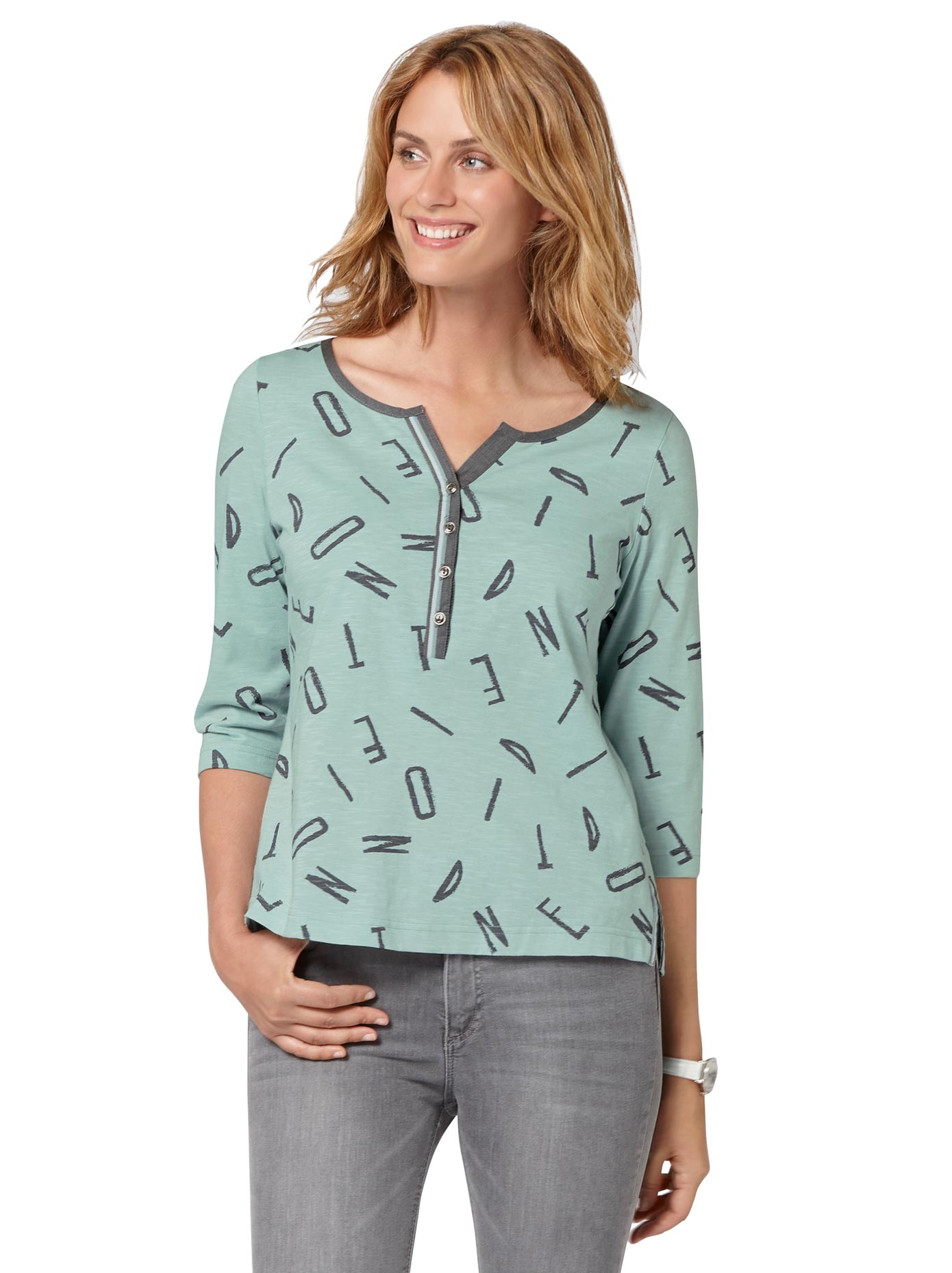 Shirt m angesagten Buchstaben-Druck-Dessin