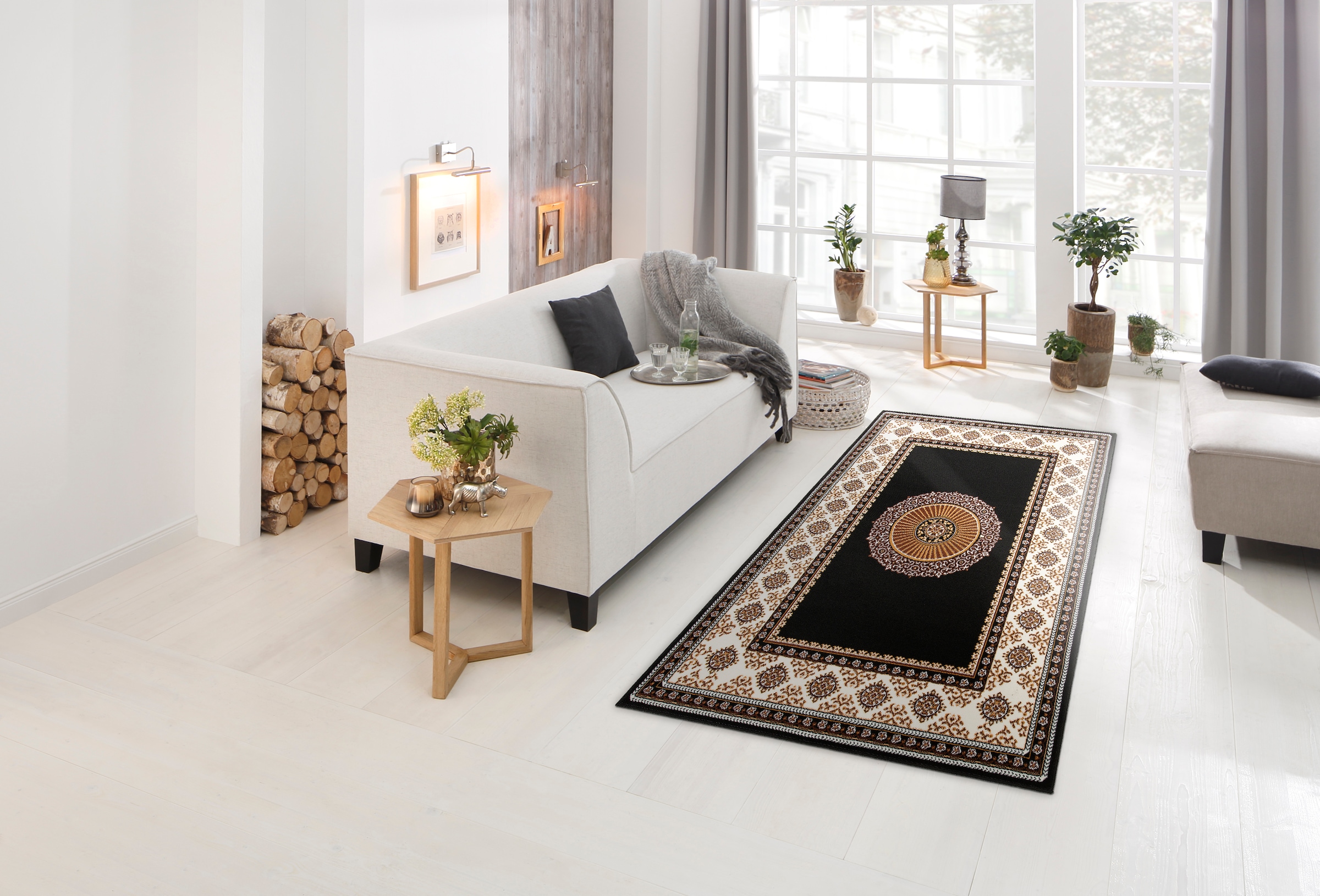 Home affaire Teppich »Shari«, rechteckig, Orient-Optik, mit Bordüre, Teppich, Kurzflor, Weich, Pflegeleicht