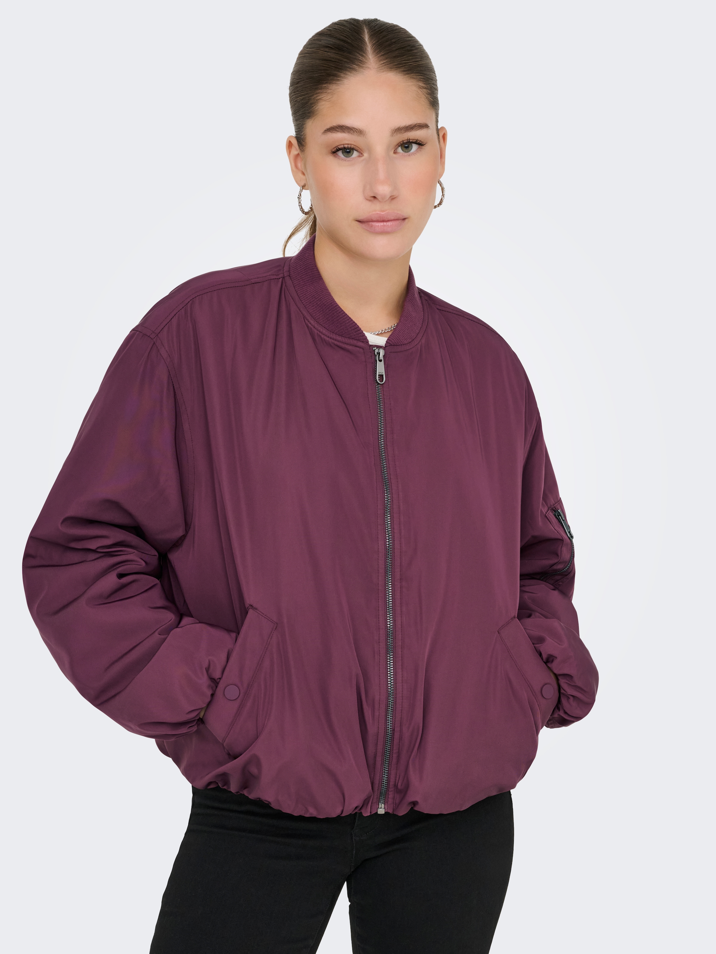 Image of ONLY Bomberjacke "ONLADEL LIFE OVERSIZED BOMBER CC OTW" ohne Kapuze Kunstfaser