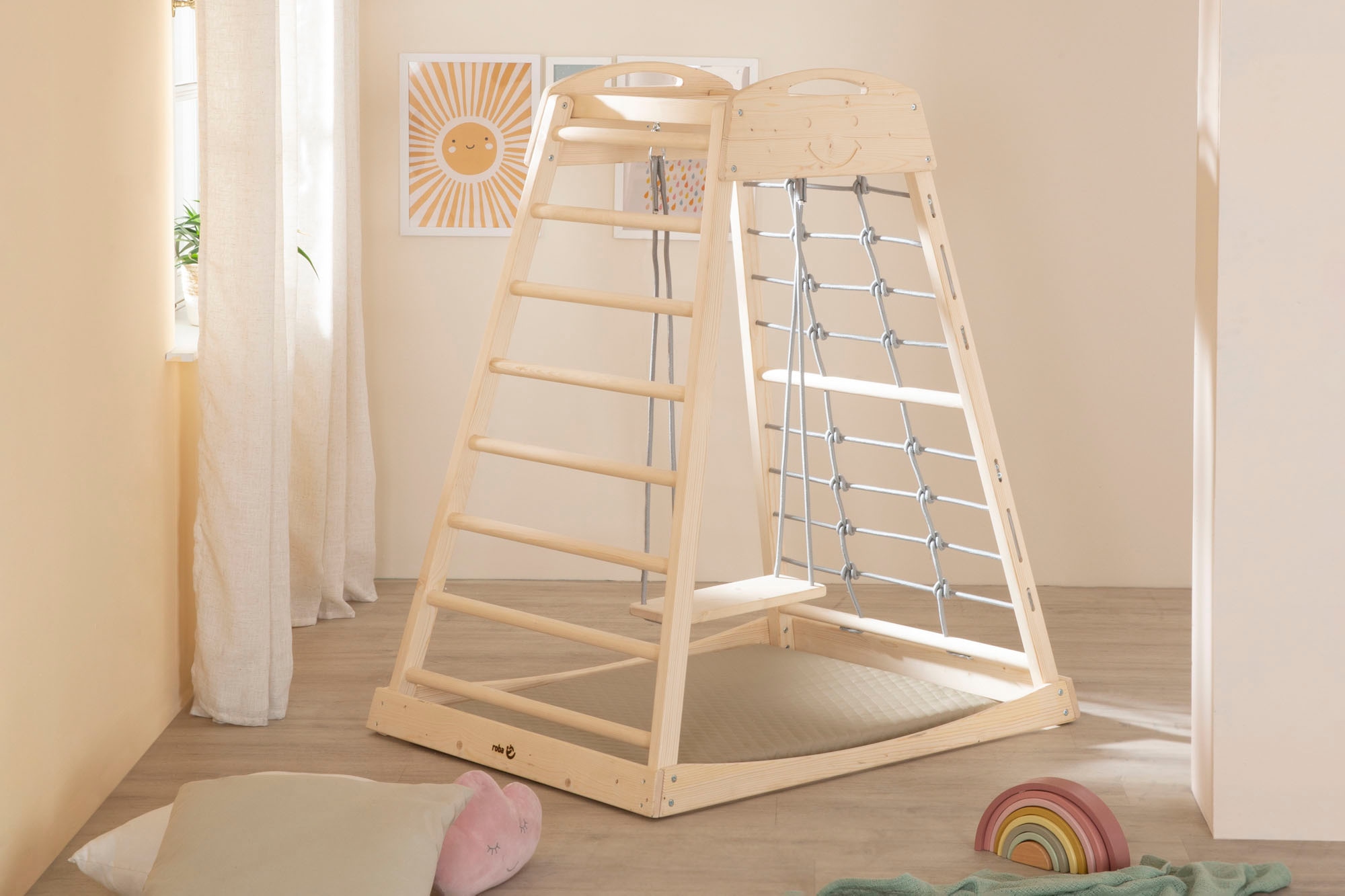 roba® Klettergerüst »Montessori Indoor Spielturm« Belastbar bis 70 kg