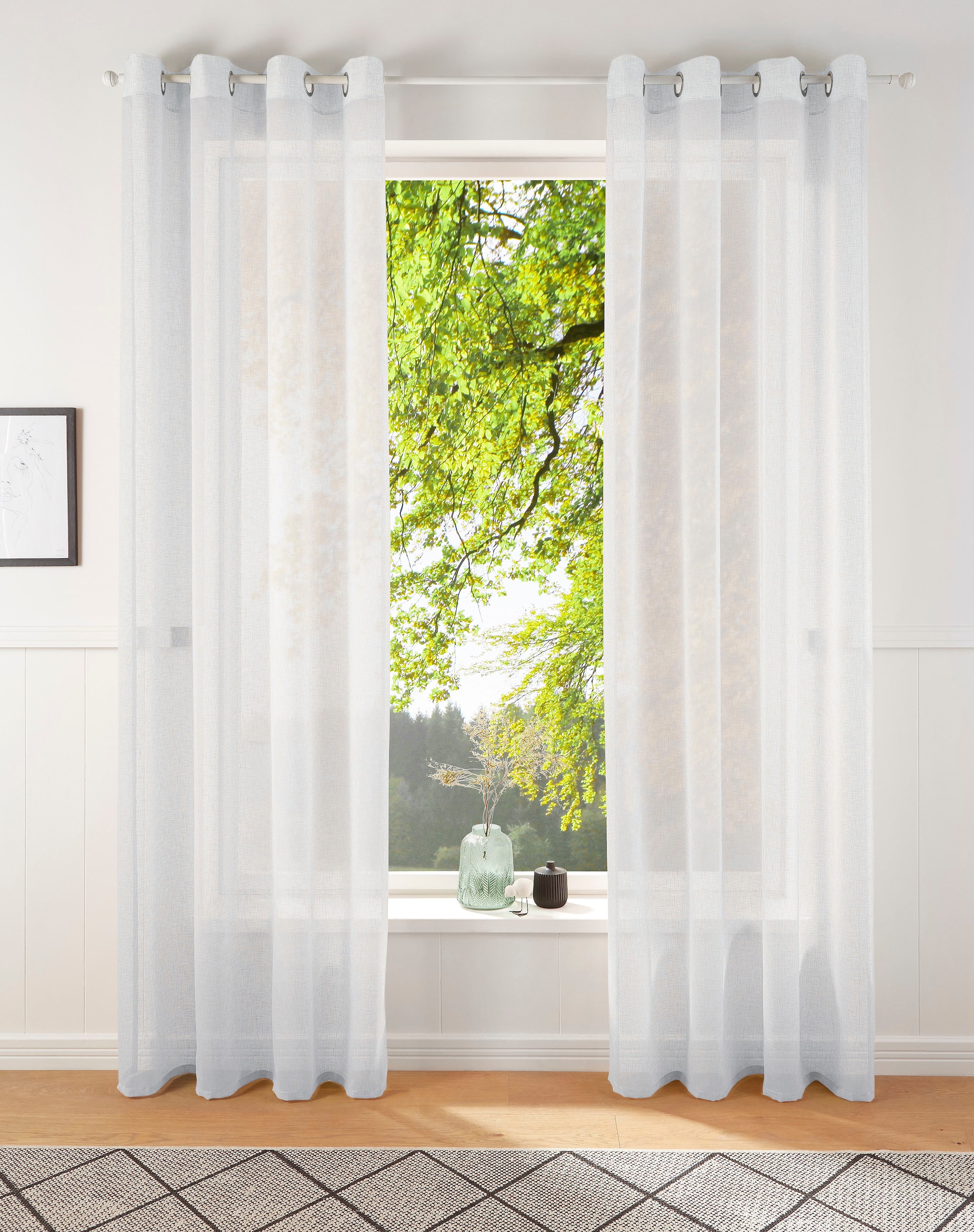 ♕ my home Gardine »REGINA«, Set, 2-er auf St.), versandkostenfrei (2 Vorhang, Fertiggardine, transparent