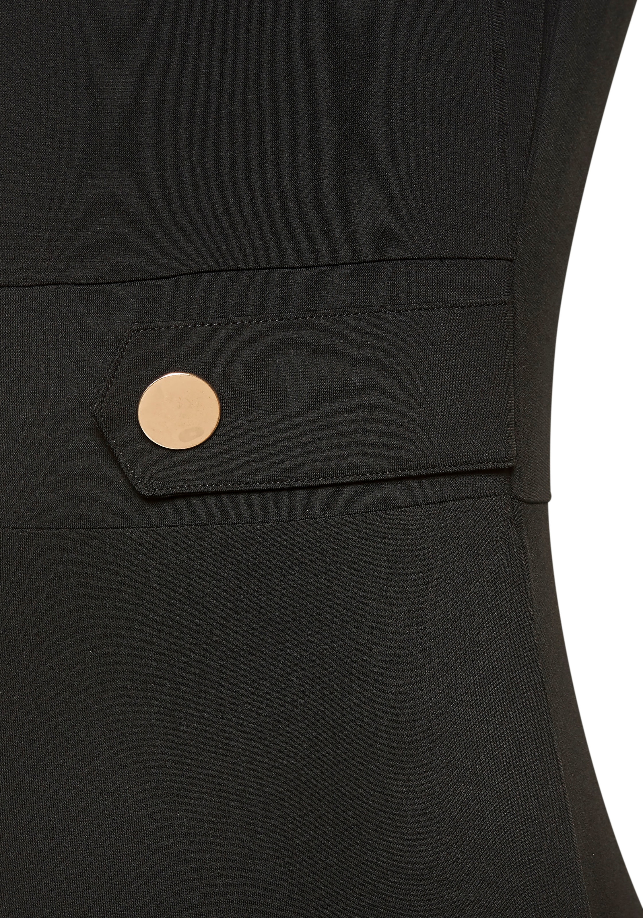 LASCANA Midikleid, mit dekorativen Riegeln und goldfarbenenen Zierknöpfen, bügelfrei