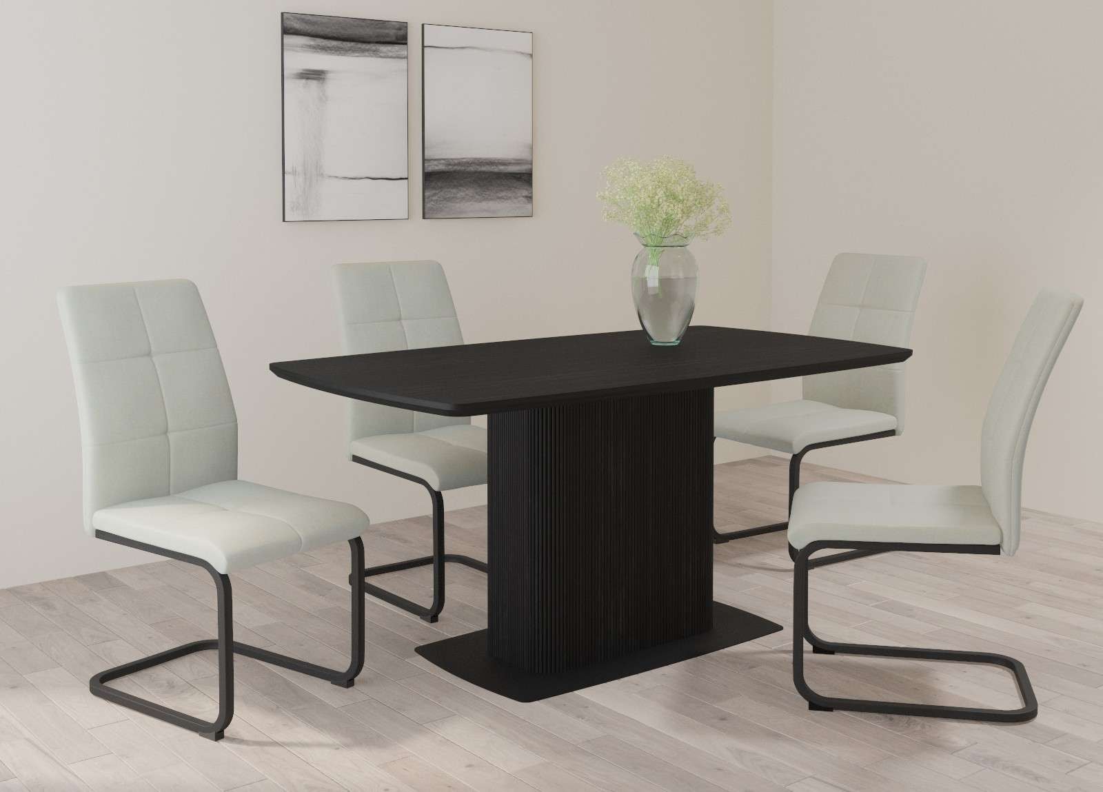 GOODproduct Esstisch »Daleton« Tischplatte und Standfuss mit Holzstruktur, pflegeleicht, Höhe 76 cm