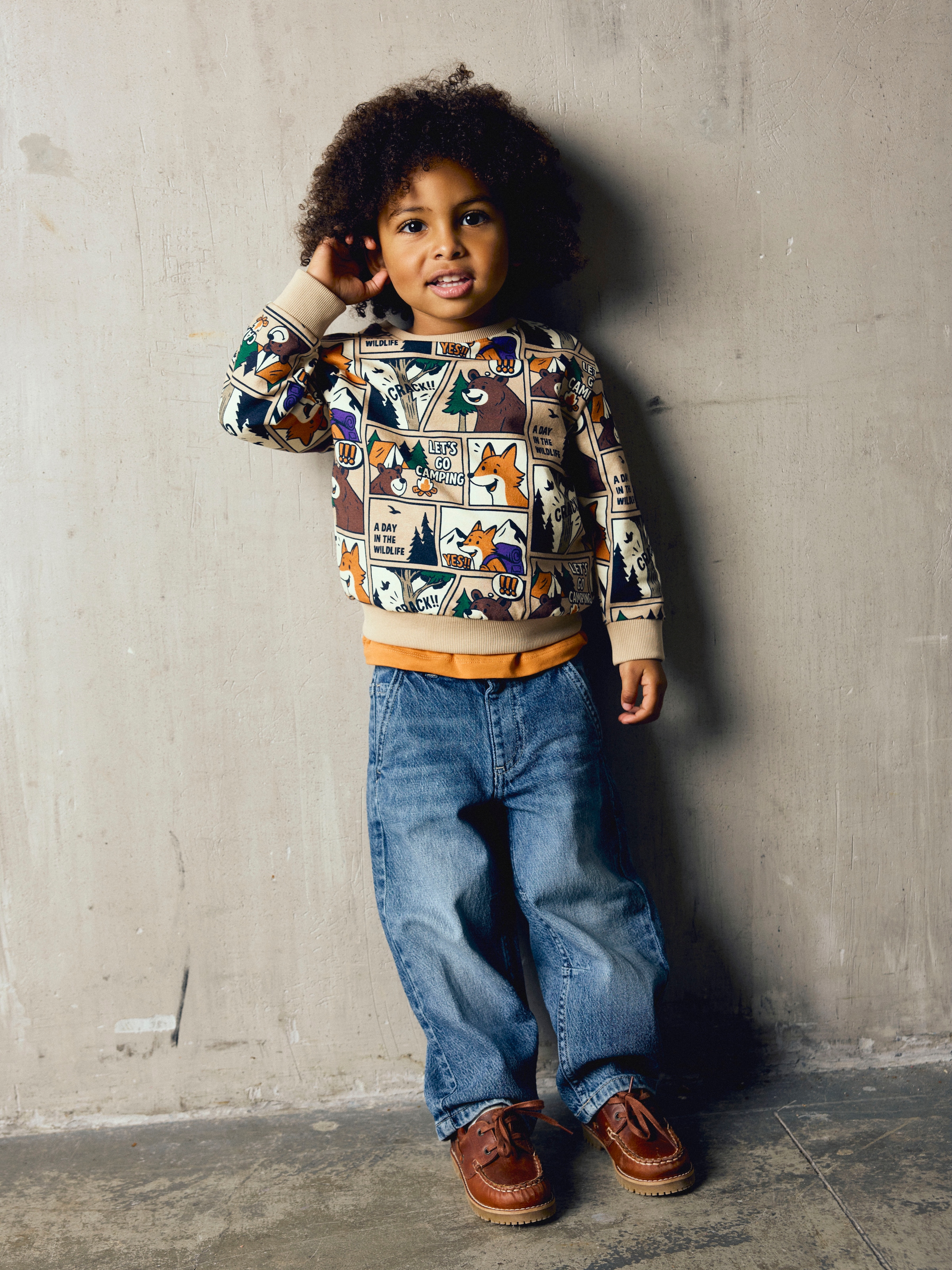 Name It Sweat-shirt »NMMOSWALDY LS NREG SWEAT BRU BOX«, Baumwollmischung, regular fit, Comic Print
