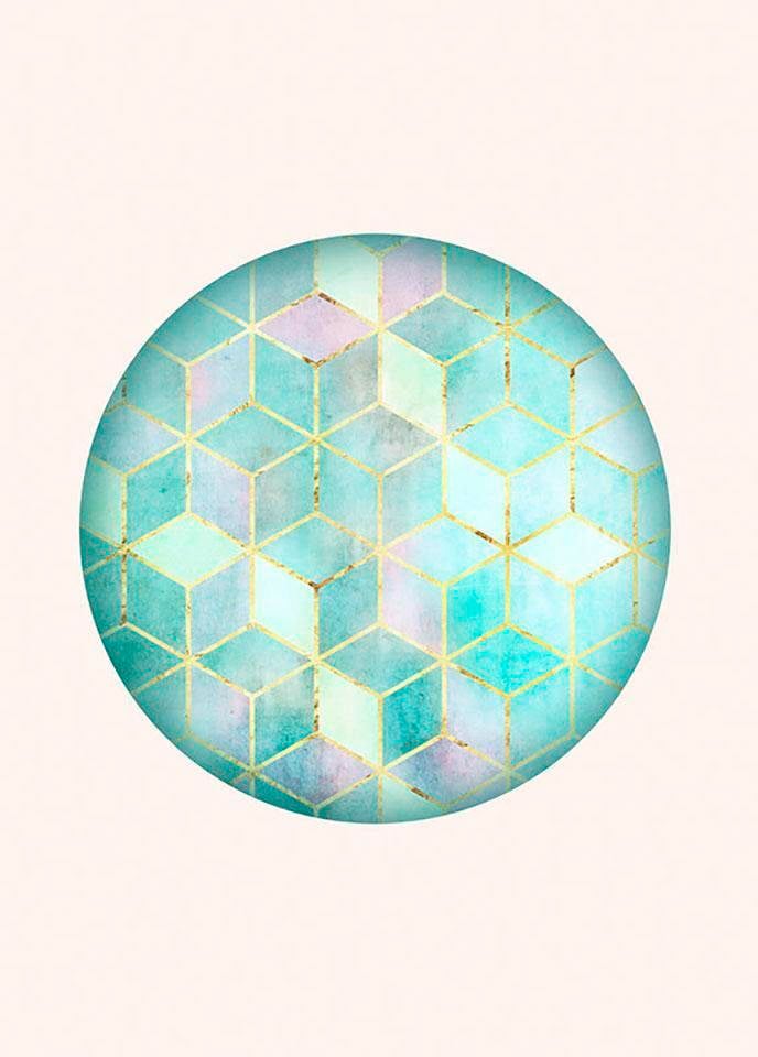 Komar Bild »Mosaik Circle Verde«, Formen-Kunst, (1 St.), Wandbild zur Dekoration - ohne Rahmen