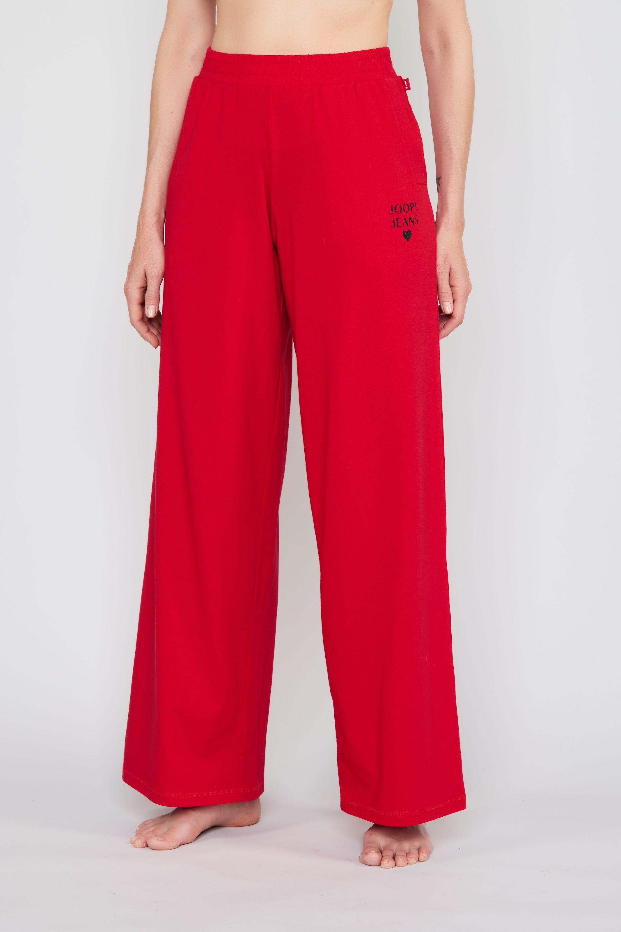 Image of JOOP Jeans Pyjamahose "After Dark (JOOP Jeans)" elastischer Bund, Cotton-Mix, weites Bein, Logo-Print, Taschen