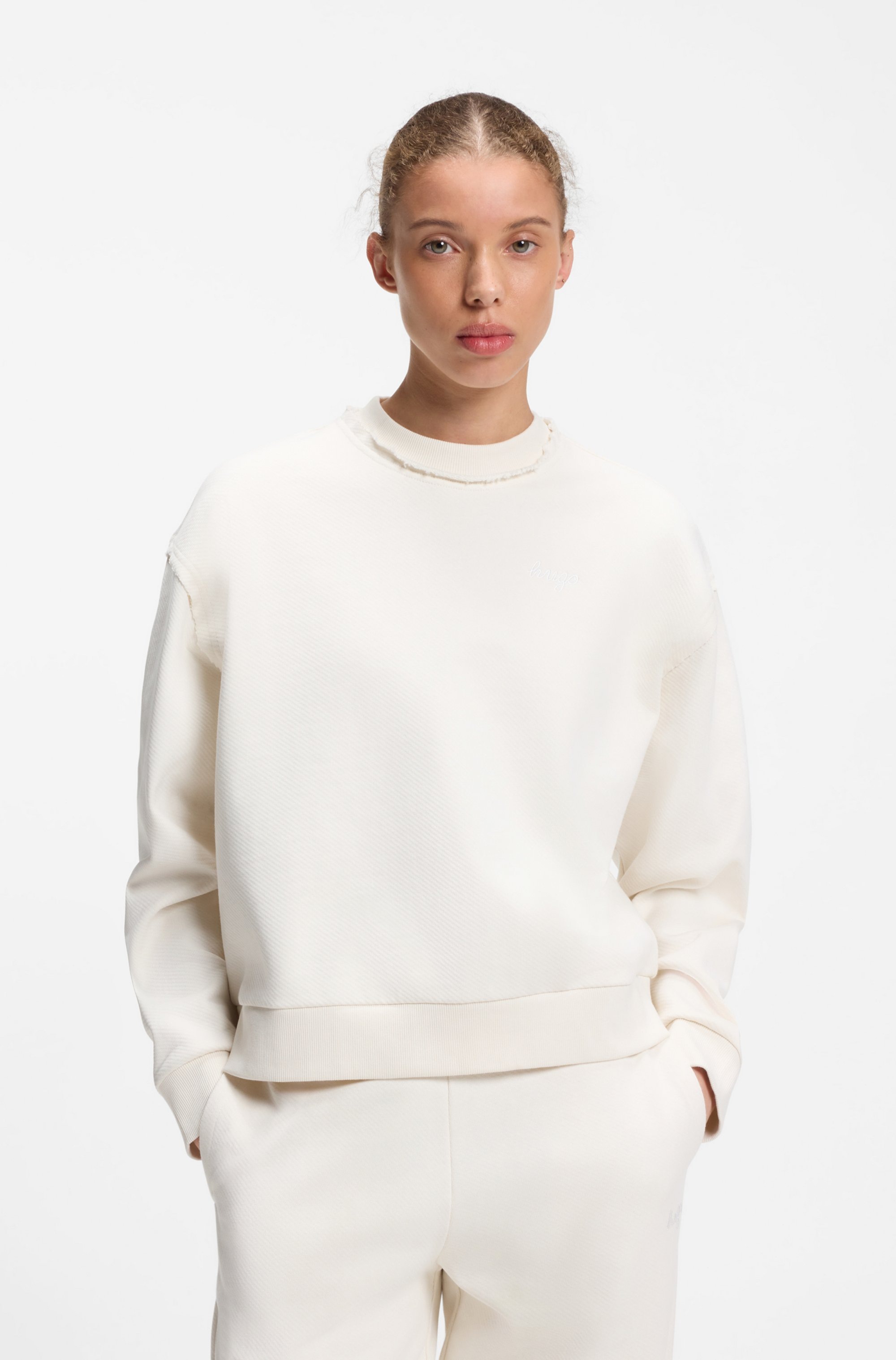 Image of HUGO Sweatshirt "Dismoolie", mit Logostickerei, Relaxed Fit