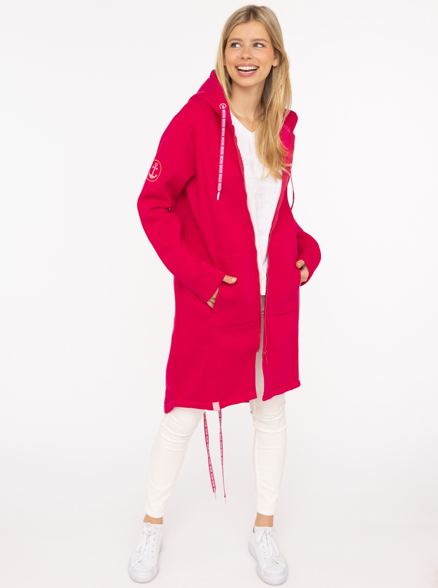 Zwillingsherz Manteau en jersey »"Küste Meer Moin"« mit grossem Motiv am Rücken