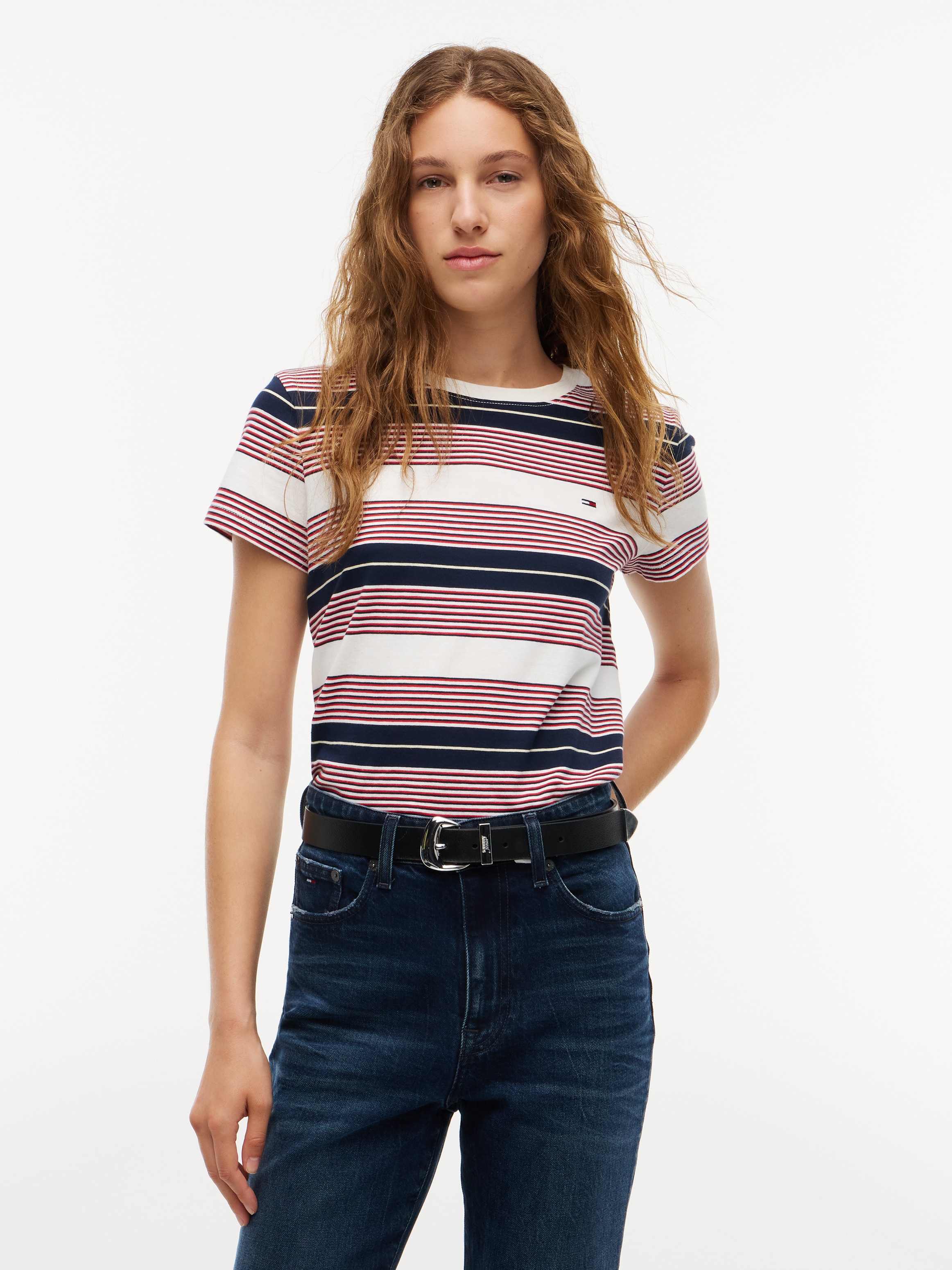 Image of Tommy Jeans Rundhalsshirt "TJW REG ESS JERSEY SS TEE EXT" Baumwolle
