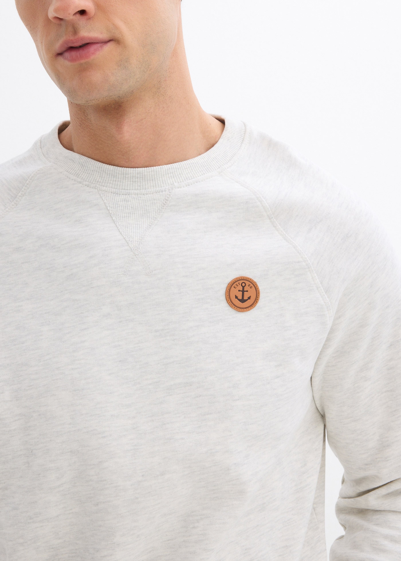 bonprix Sweatshirt, 2 cuis Regular Fit, unifarben, aus Baumwolle und Polyester
