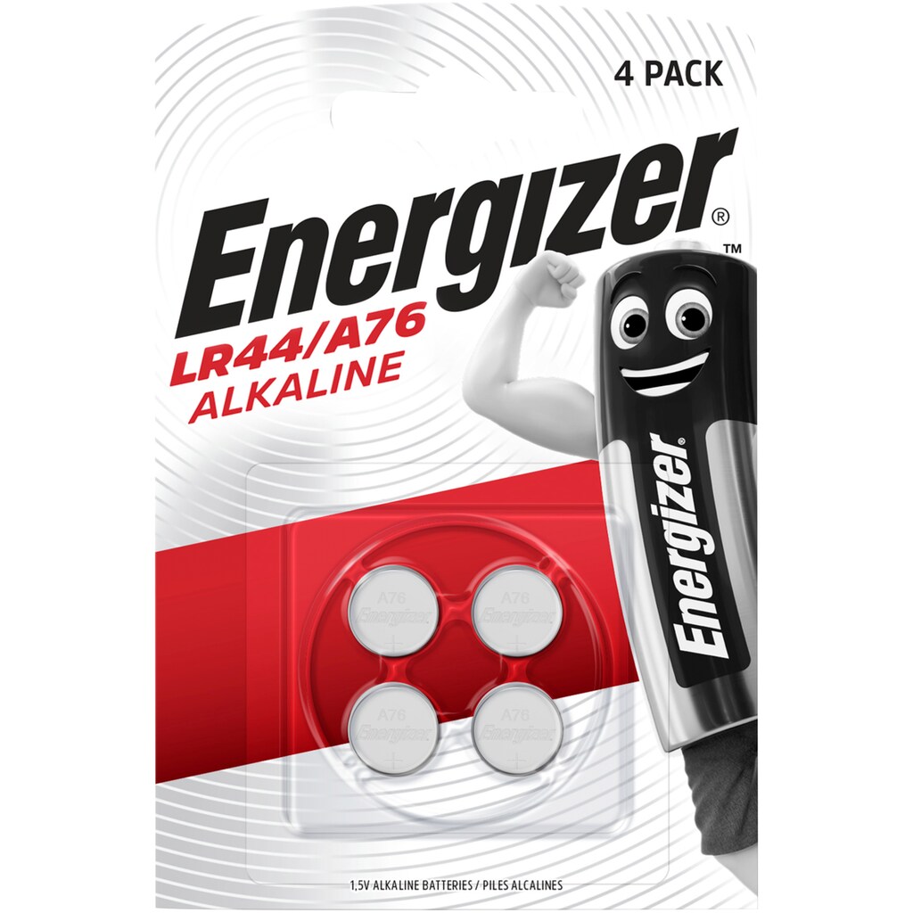 Energizer Batterie »4er Pack Alkali Mangan LR44 / A76 4 Stück«, 1,5 V, (4 St.)