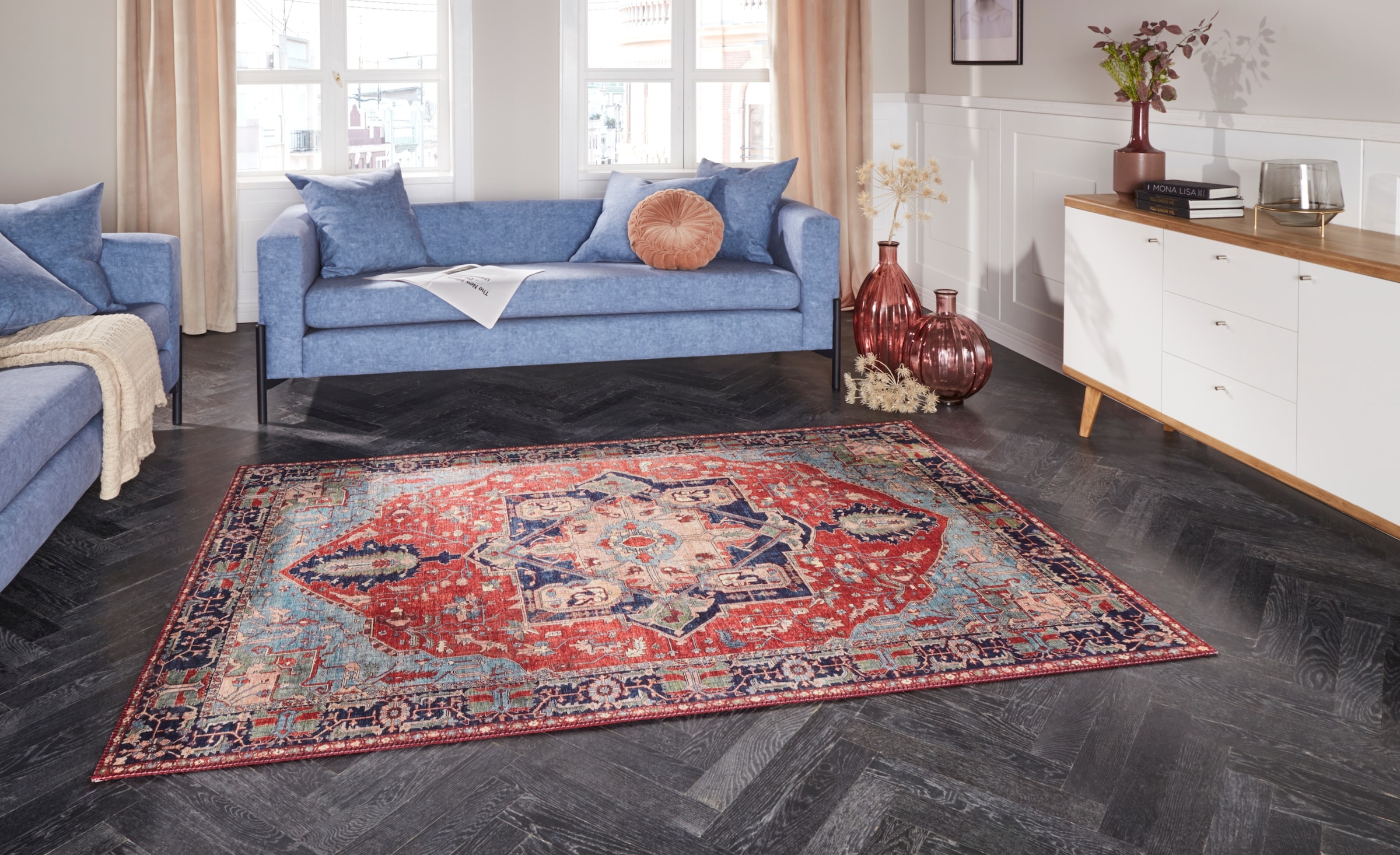 Image of ELLE DECORATION Teppich "Hamadan" rechteckig 5 mm Höhe Orientalisch, Läufer, Kurzflor, Wohnzimmer, Schlafzimmer, Esszimmer