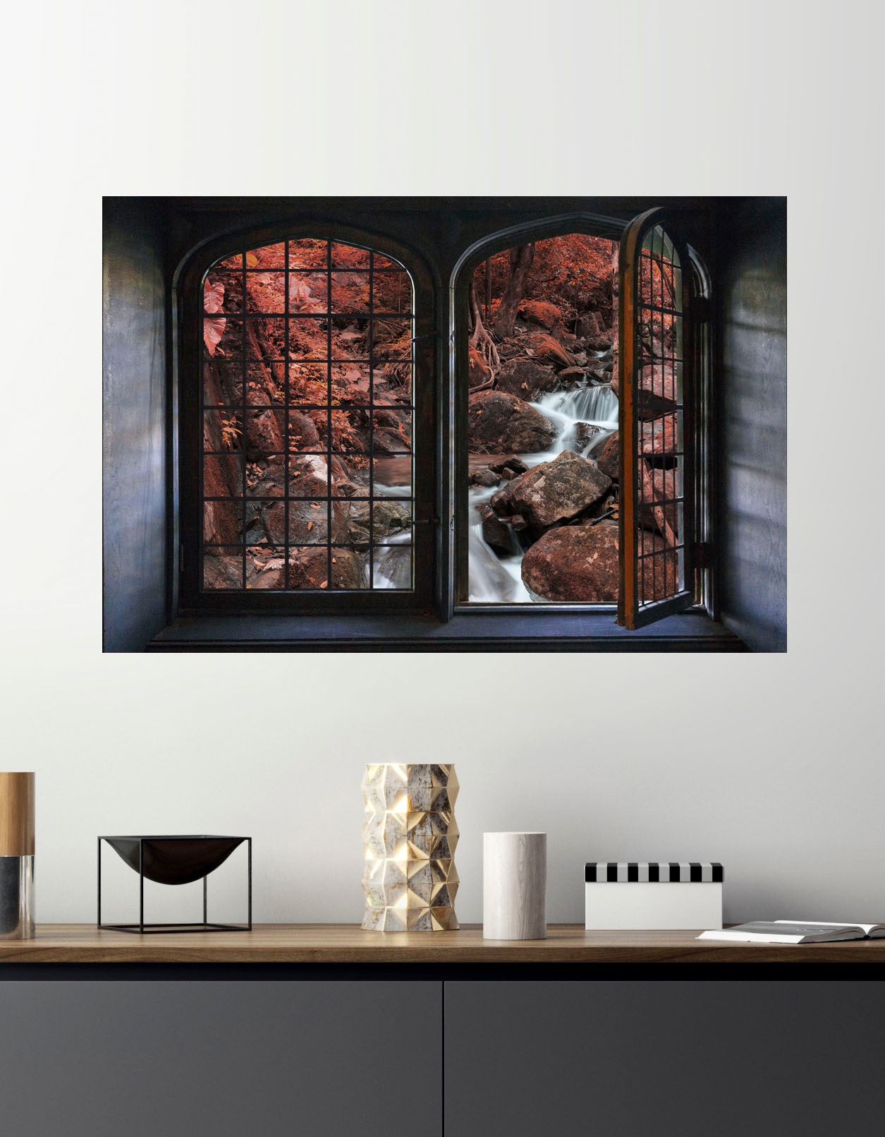 Image of queence Wandsticker "Touch of Red" Wandsticker, Wandbild, selbstklebend, 3D, Fenster