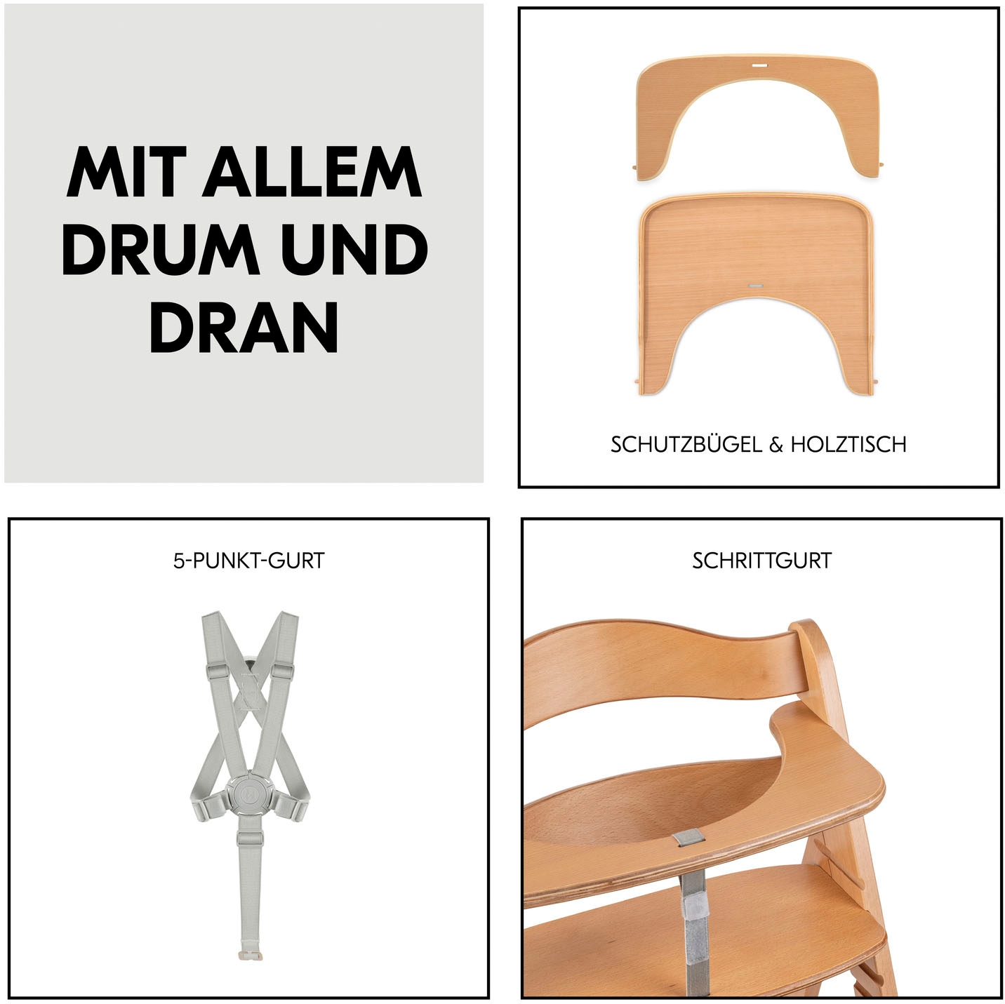 Hauck Hochstuhl »Beta+« () mit Holzrädern