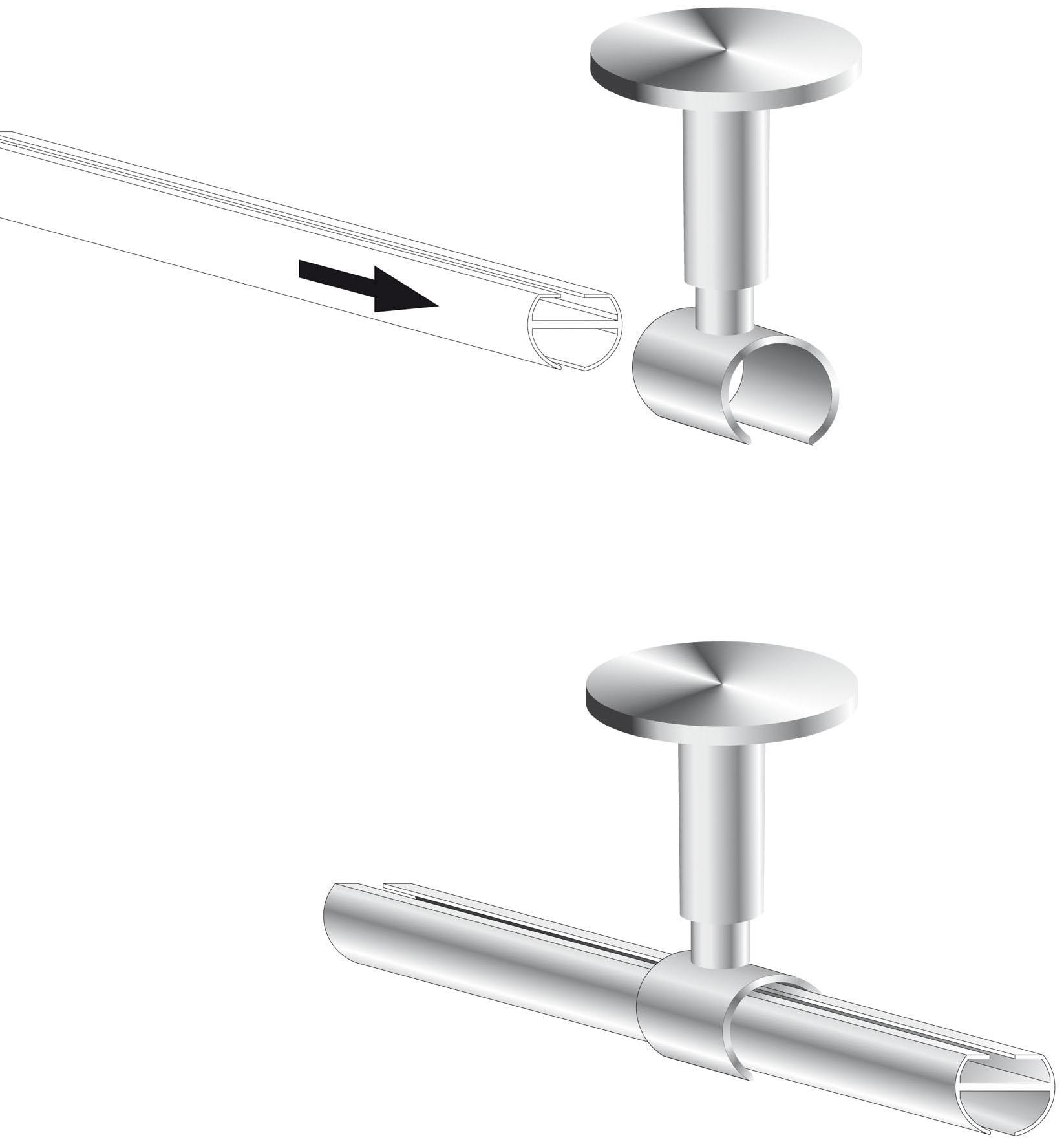 Liedeco Supports de plafond pour tringles à rideaux pour tringles à rideaux Ø 16 mm