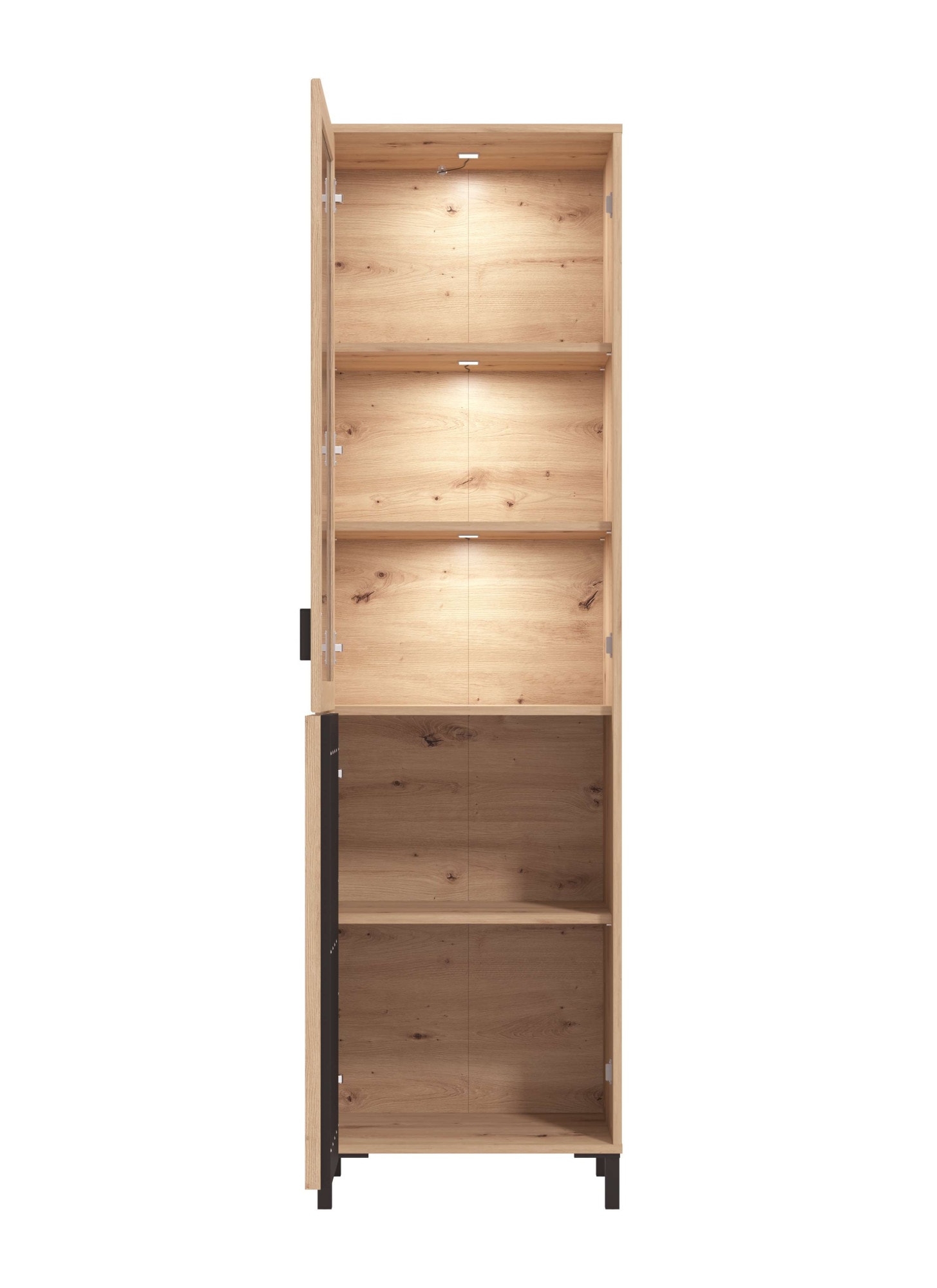 Home affaire Vitrine »LAVAL Vitrinenschrank, Glasschrank, Standvitrine, Highboard/Sideboard« Türen, 4 Einlegeböden, 5 Fächer, Gesamtmasse (B/T/H): 54,5/40/192,5 cm