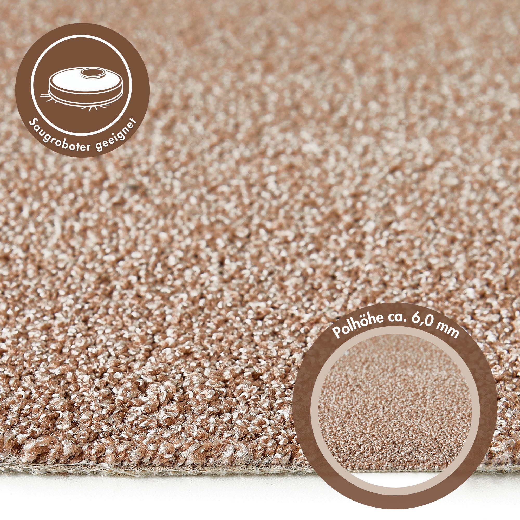 Andiamo Teppichboden »Rubinoy, Schlinge, Made in Belgium«, rechteckig, 8,5 mm Höhe, Breite 400 cm oder 500 cm, Wohnzimmer, strapazierfähig & robust
