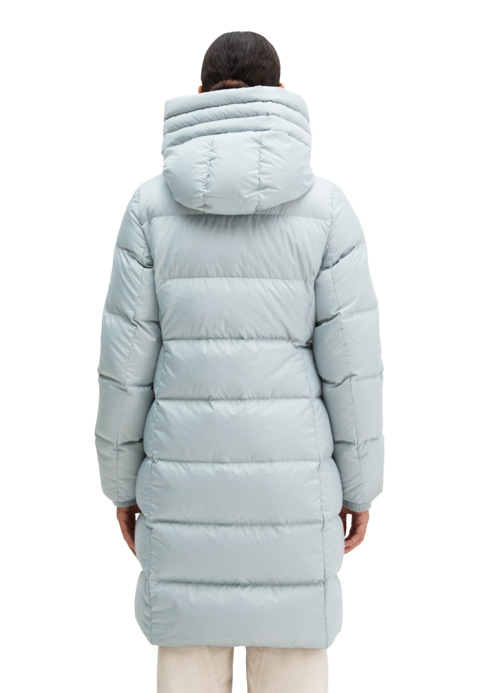 Marc O'Polo Manteau en duvet avec une fermeture éclair 2 sens et une bande d'étiquette à la capuche