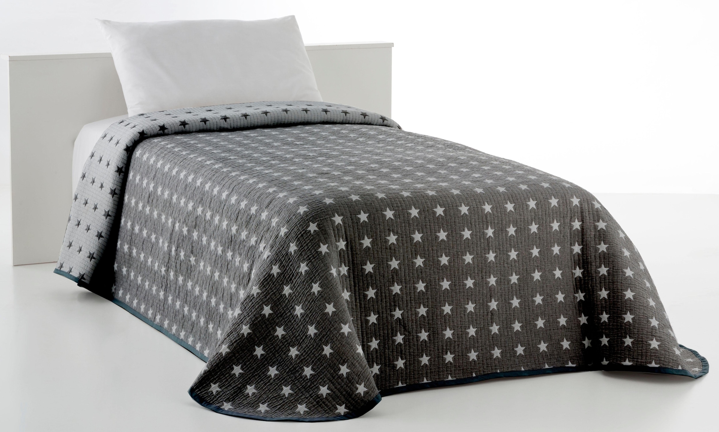 my home Couvre-lit »Yolanda gesteppte Tagesdecke, für Kinder und Erwachsene« in Wendeoptik, Baumwollmischung, mit leichter Füllung, Sterne