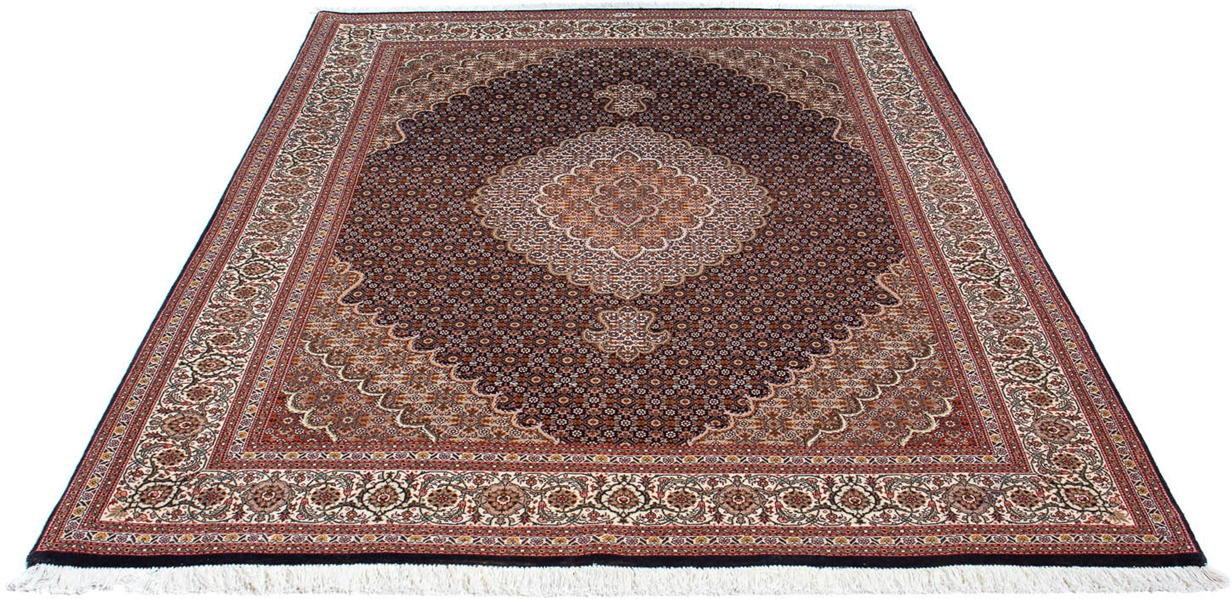 Image of morgenland Orientteppich »Perser - Täbriz - 200 x 154 cm - dunkelbraun«, rechteckig, 10 mm Höhe, Wohnzimmer, Handgeknüpft, Einzelstück mit Zertifikat bei Ackermann Versand Schweiz