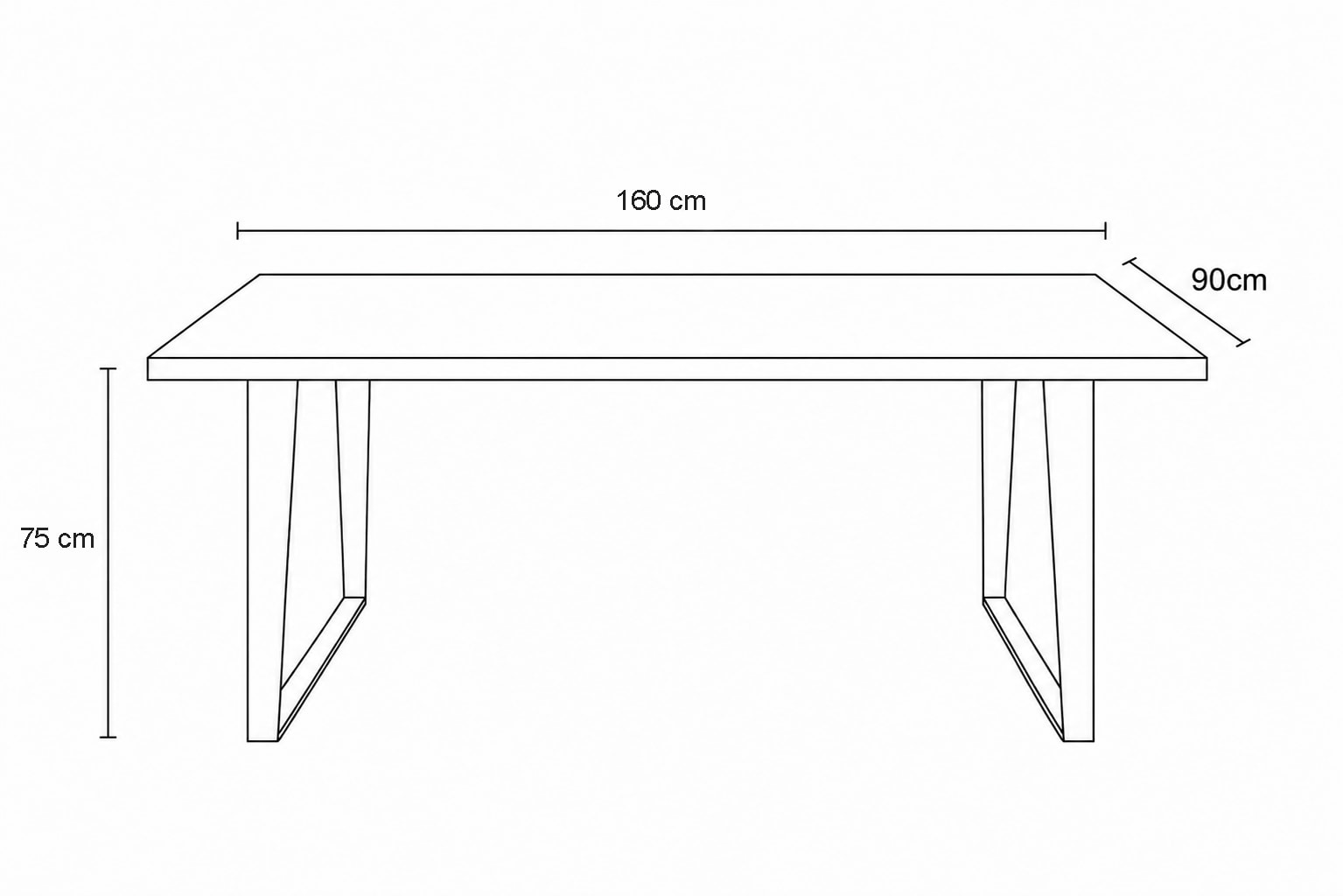 GOODproduct Esstisch »»SKAGEN« Speisetisch, Küchentisch, Wohntisch, Esszimmertisch« Wildeiche geölt Natur/Smoke, Gerade Kante, U-Gestell schwarz Metall