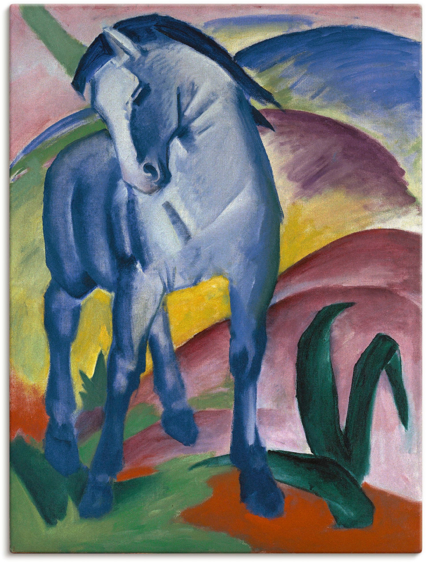 Image of Artland Wandbild "Blaues Pferd I. 1911." Haustiere 1 Stk. tlg. als Leinwandbild, Poster in verschied. Grössen