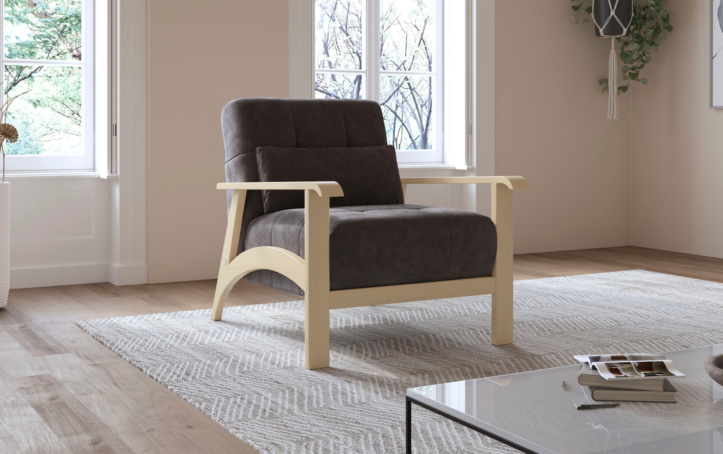 sit&more Sessel »Billund«, Armlehnen aus Buchenholz in natur, verschiedene Bezüge und Farben