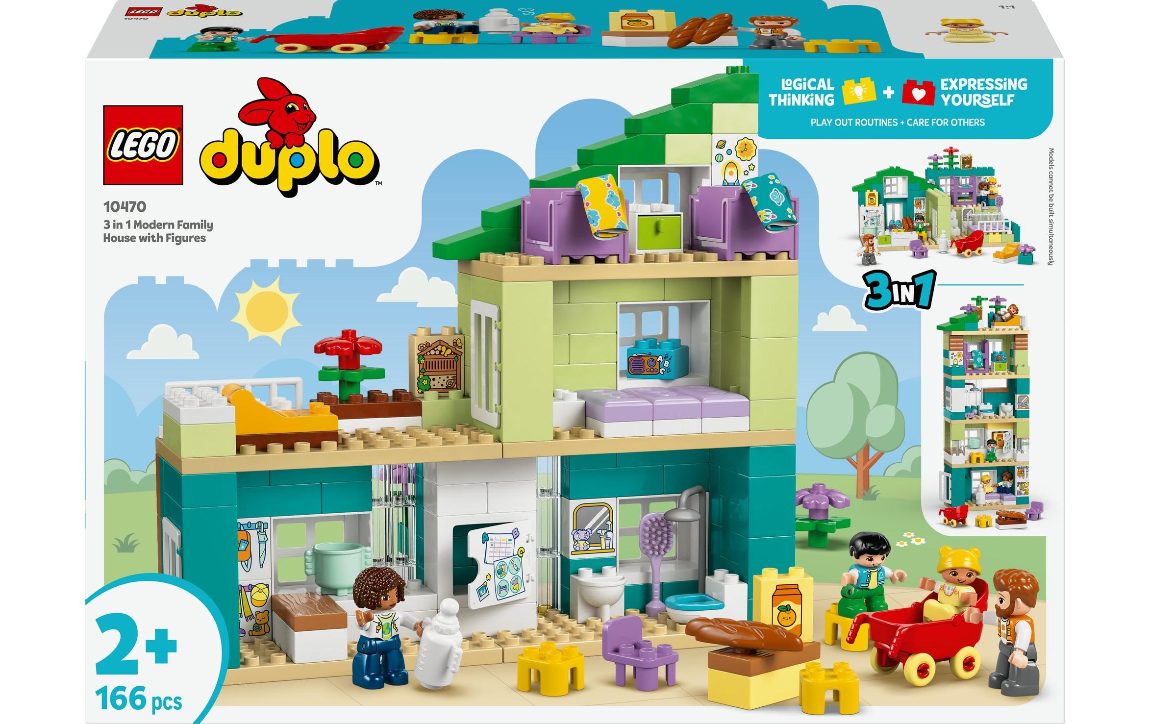 Image of LEGO Konstruktionsspielsteine "DUPLO Modernes Familienhaus mit Figuren 3-in-1 10470"