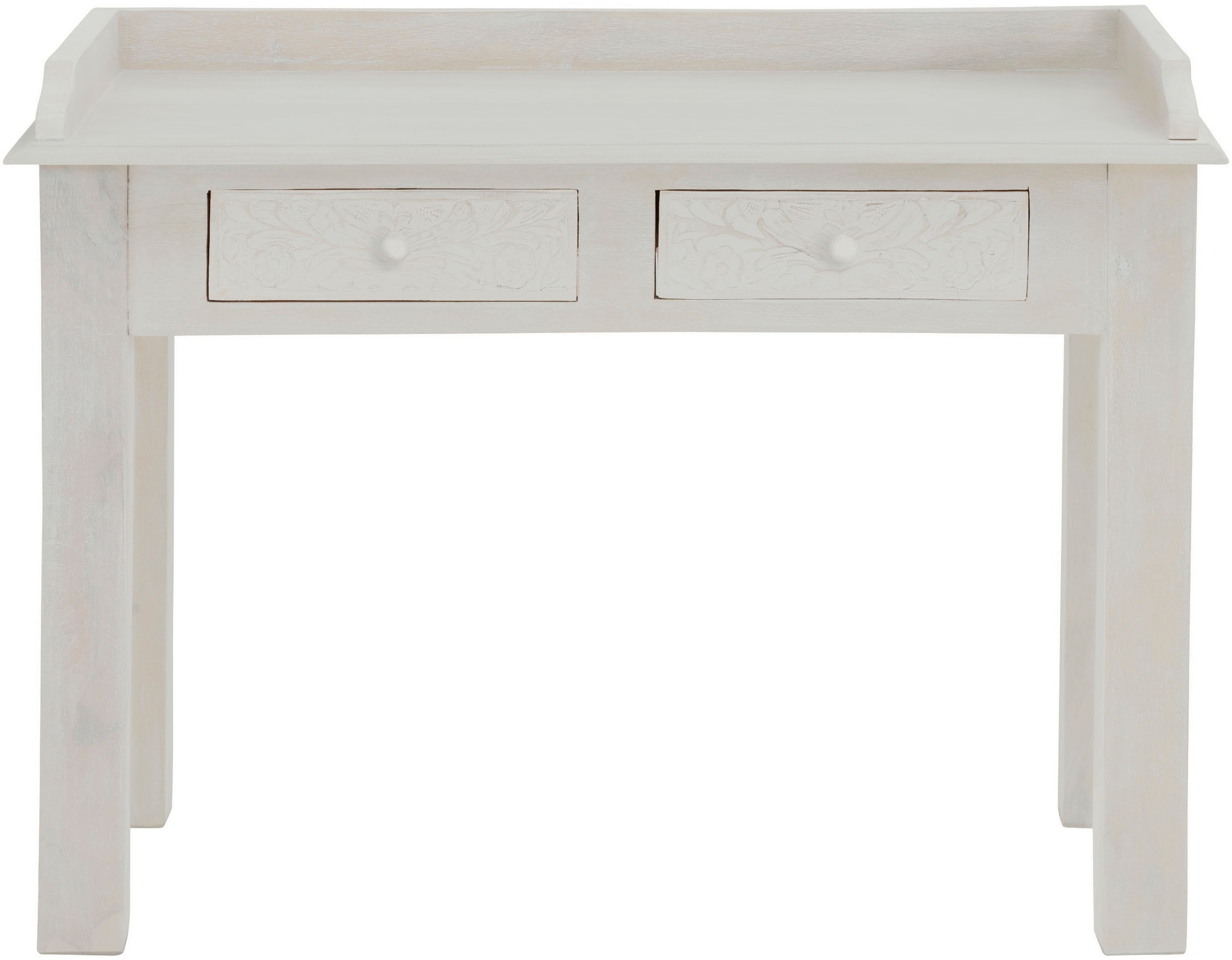 Mangoholz, Home Schreibtisch cm versandkostenfrei mit affaire dekorativen Schnitzereien, 111 »Lavin«, auf Handgefertigt, Breite