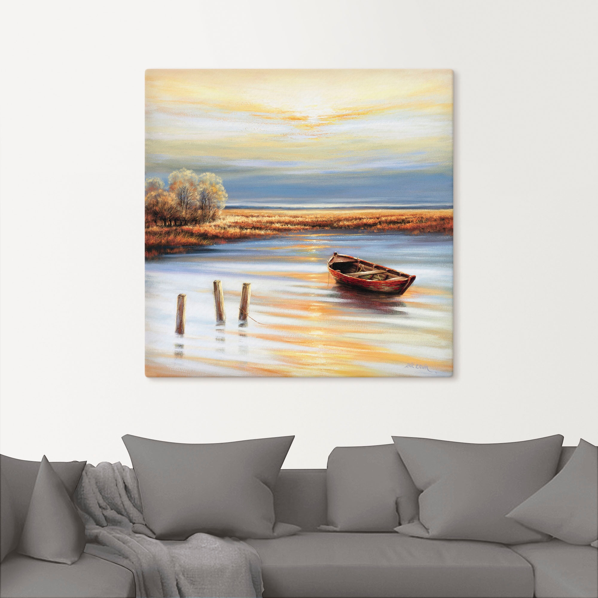 Artland Tableau sur toile »Küstenlinie« 1 cuis tlg. auf Holzrahmen gespannt