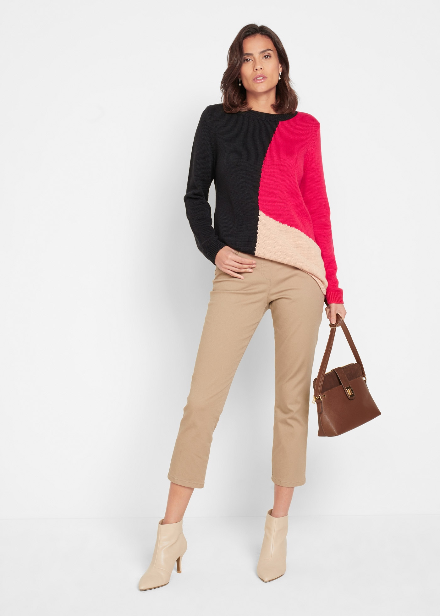 bonprix Schlupfhose »7/8 Schlupfhose mit Stretch«  mit Stretch-Anteil, Regular Fit, mit elastischem Gummibund