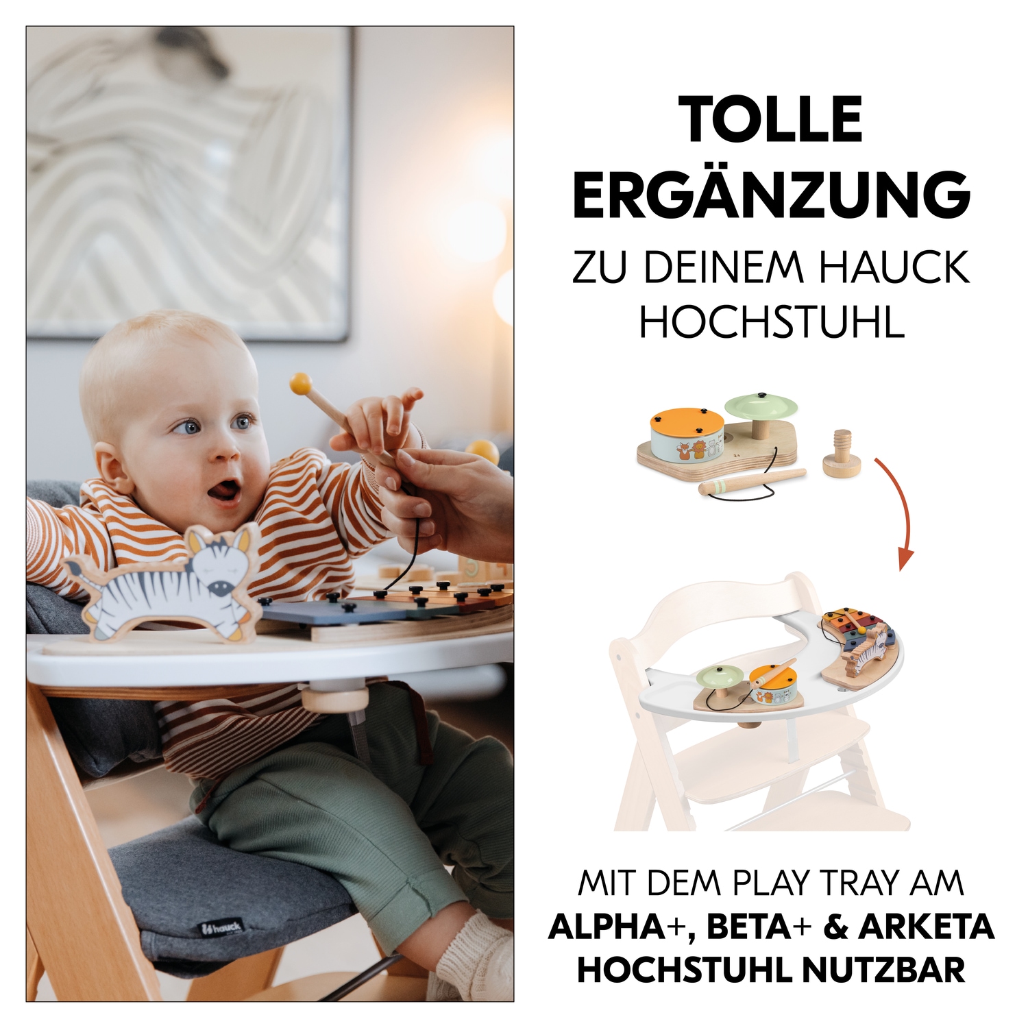 Hauck Spielzeug-Musikinstrument »Play Drums S, hauck Animals« für Hauck Play Tray; FSC® - schützt Wald